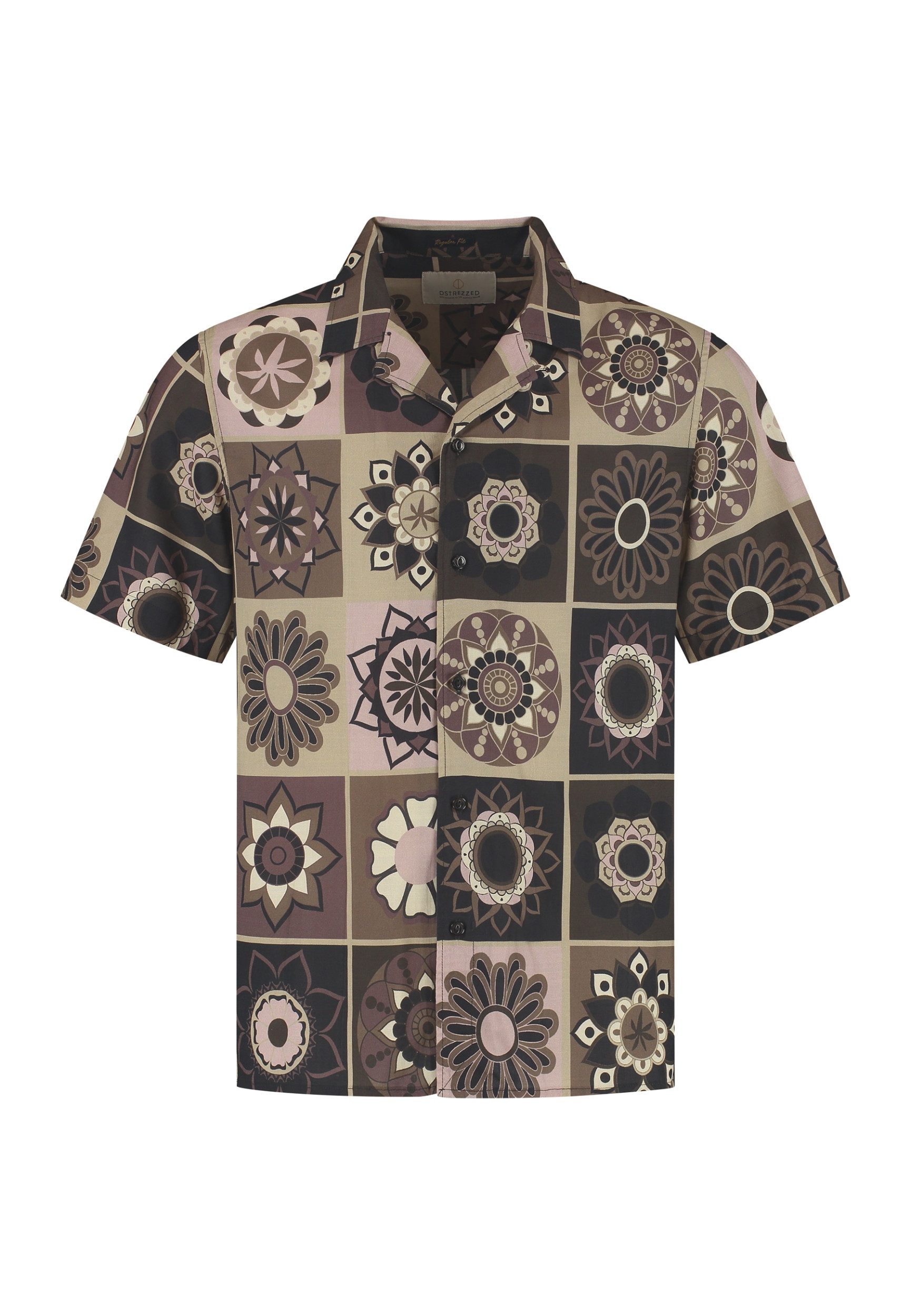 Dstrezzed Hawaiihemd Kurzarmhemd - Sommerhemd - Herrenshirt - Shirt mit Blumen-Muster