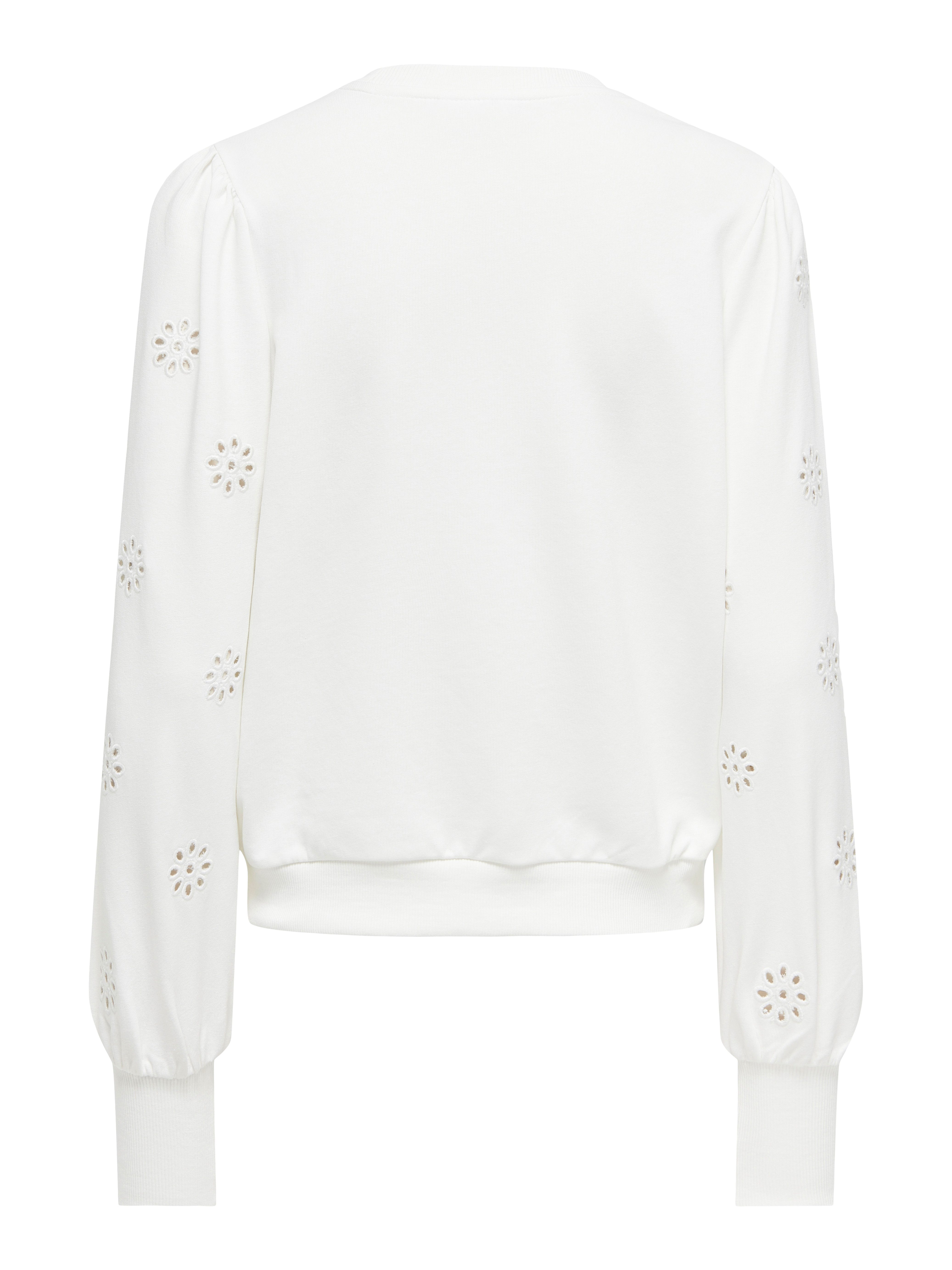 ONLY Sweatshirt ONLFEMME L/S PUFF EMBROIDERY UB SWT mit Puffärmeln mit wunderschöner Lochstickerei
