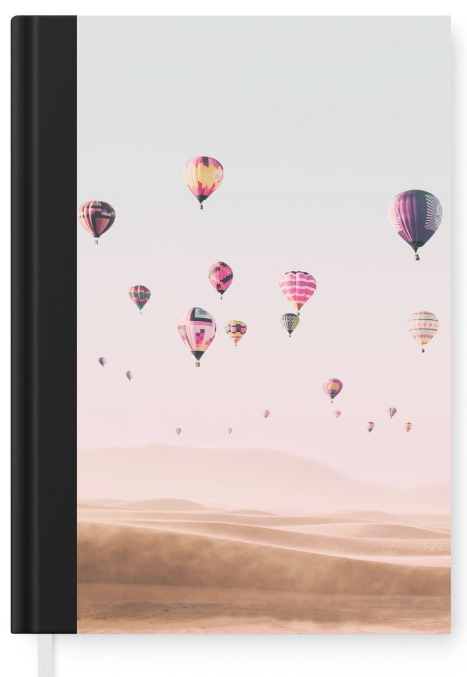 MuchoWow Notizbuch Journal, Himmel - Wüste Heißluftballon Haushaltsbuch A5, - 98 Landschaft Tagebuch, - Merkzettel, Seiten, Natur, - Notizheft