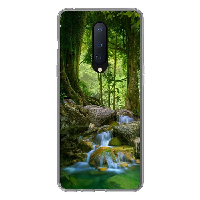 MuchoWow Handyhülle Dschungel - Steine - Wasser - Natur - Pflanzen Phone Case Handyhülle OnePlus 8 Silikon Schutzhülle