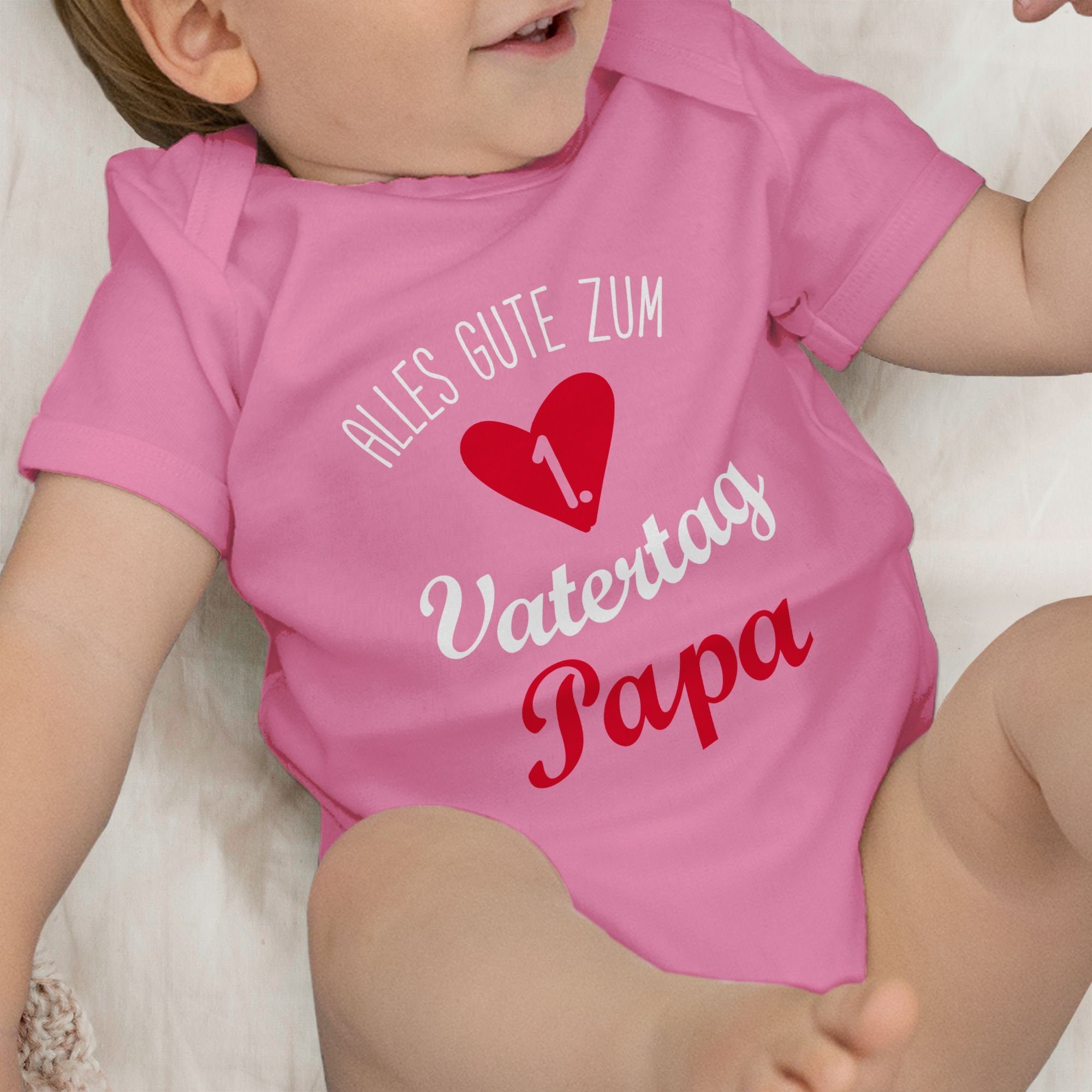 Shirtracer Shirtbody Alles gute Vatertag 3 Baby weiß Pink Geschenk zum Vatertag ersten