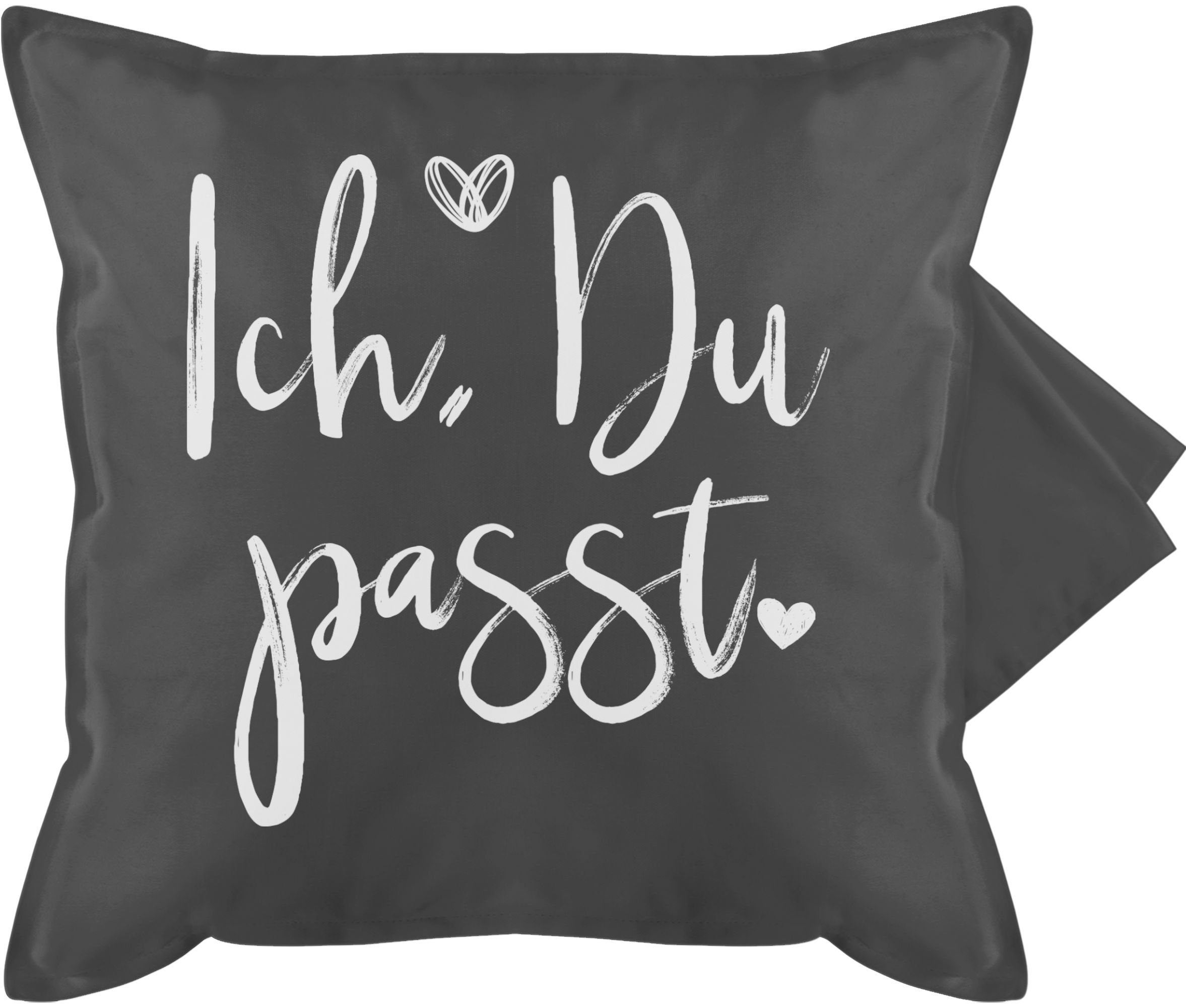Shirtracer Kissenbezüge Ich Du Passt, (1 Stück), Dekokissen Valentinstag Geschenk