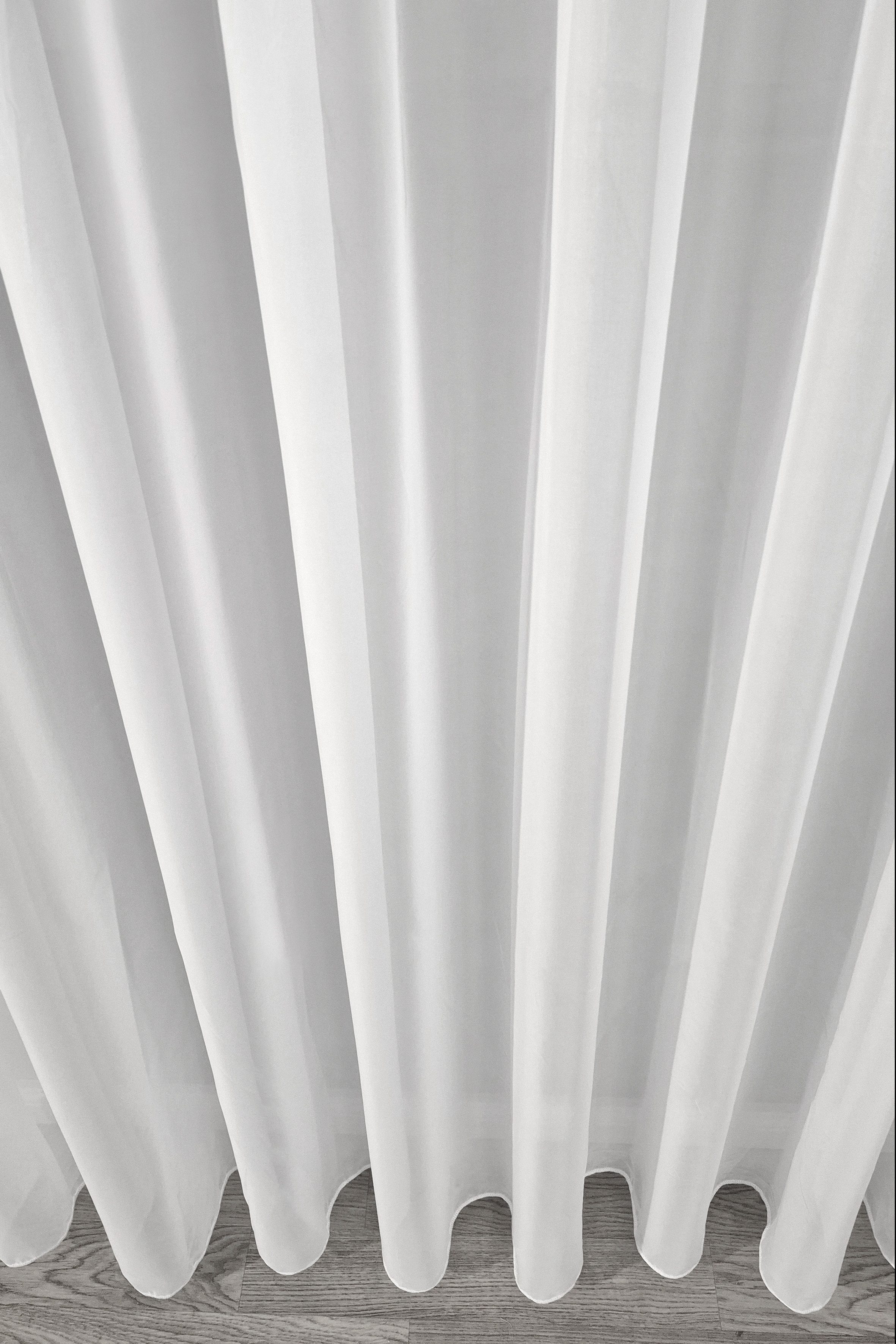 DecoHome24 Gardine Voile Weiß mit Falten (1 St), Faltenband, transparent, Store – Bild 4 von 5