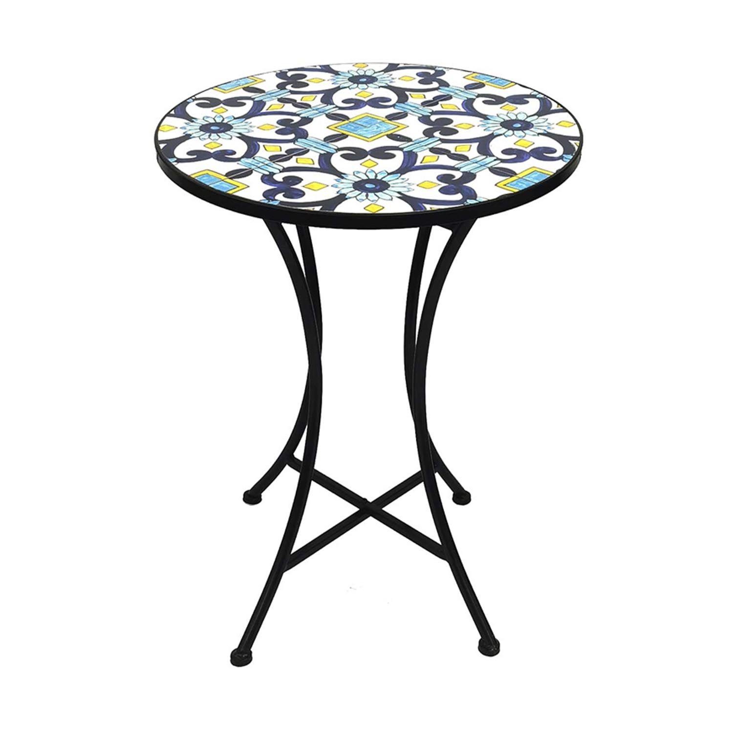 Mojawo Küchentisch Mosaik Mosaiktisch Gartentisch Bistrotisch Tisch Ø 60 x 70 cm