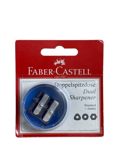 Faber-Castell Anspitzer Faber Castell 185498 Bleistiftspitzer Doppelspitzdose"Blister" rund Standard + Jumbo Diverse Farben