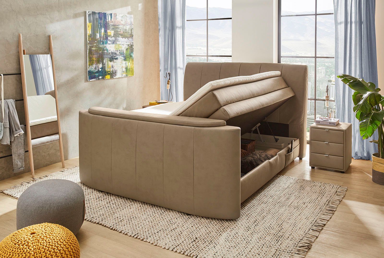 Jockenhöfer Gruppe Boxspringbett BEL AIR, Stauraumbett mit Bettkasten und TV-Lift, inkl. 7-Zonen-TTFK-Matratze H3/H4 und Kaltschaumtopper, 180cm x 200cm – Bild 5 von 5