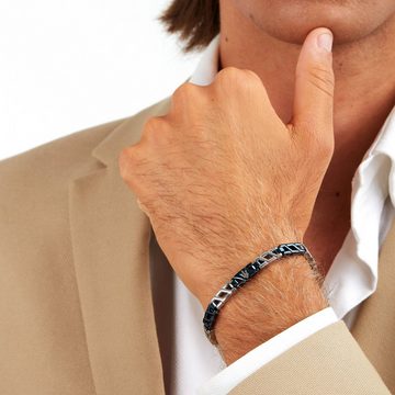 MASERATI Armband Bracelet IP BLUE LINK Herren 100% Edelstahl (1-tlg)
