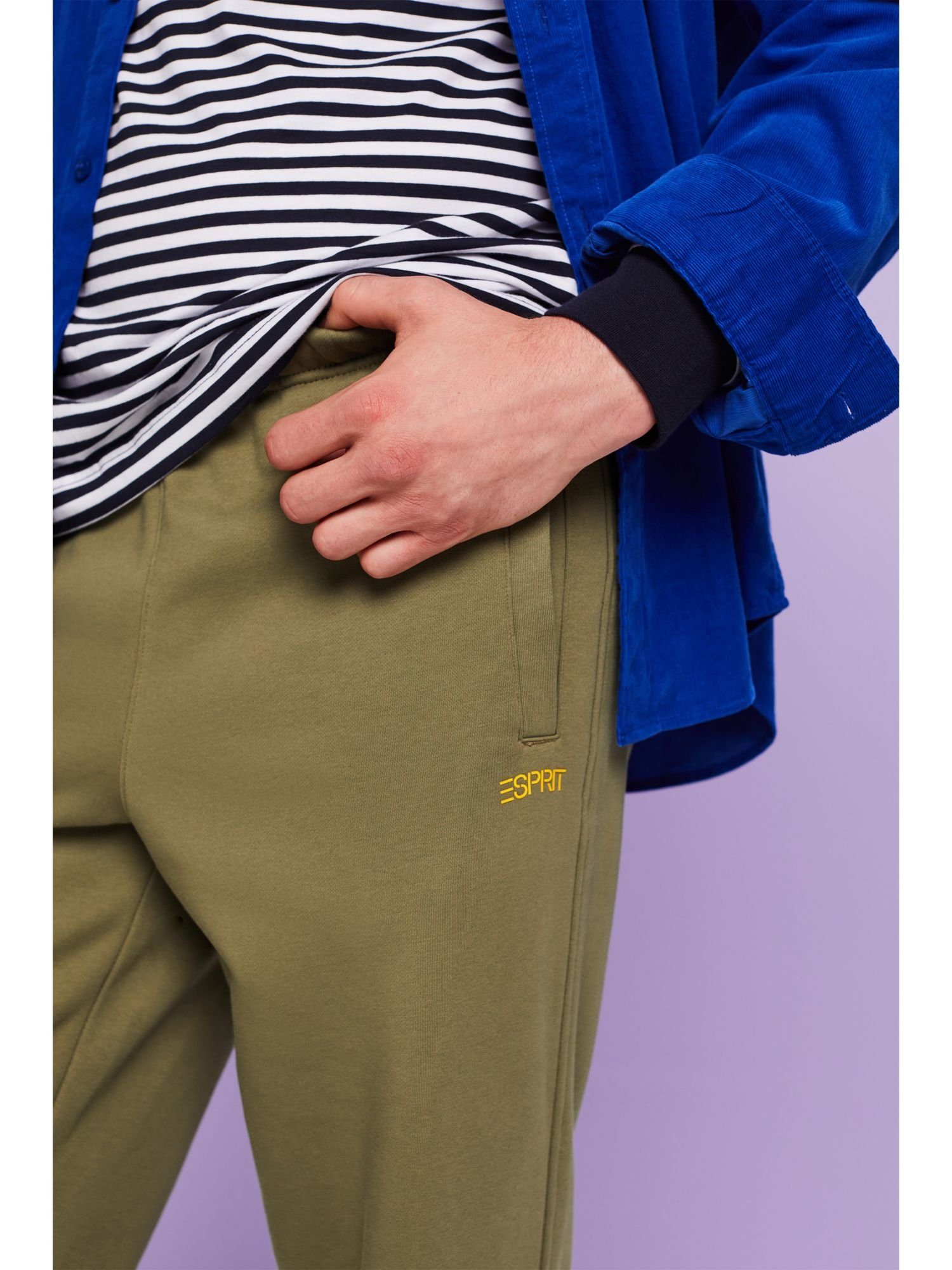 Jogginghose Logo-Sweatpants Esprit Baumwollfleece aus OLIVE