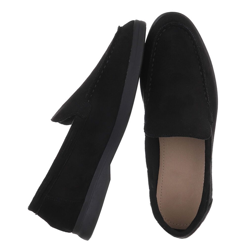 Ital-Design Eleganter Damen Slip-On Schuh mit hohem Tragekomfort Slipper (90927397) Blockabsatz Mokassins in Schwarz