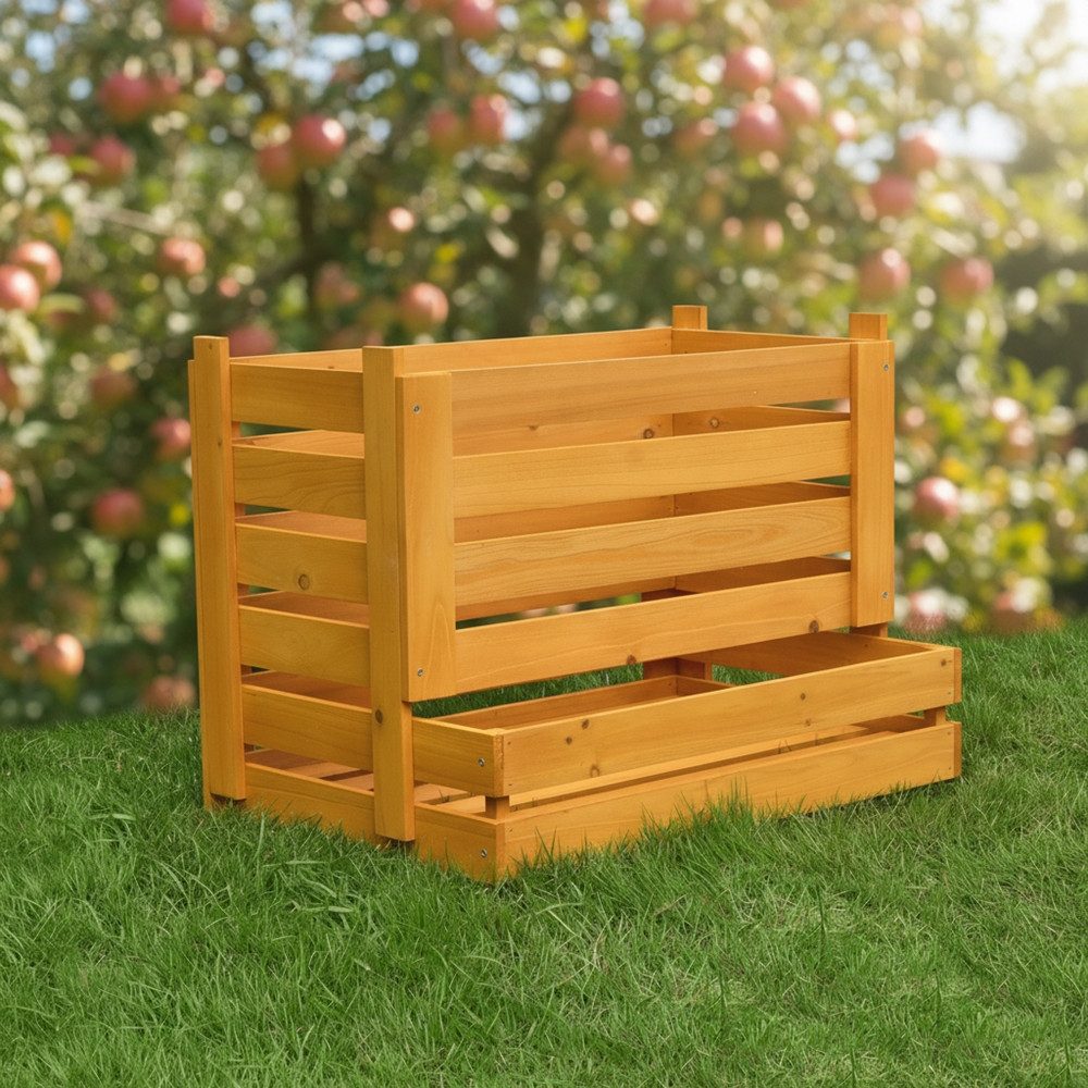 Mucola Holzkiste Vorratskiste Universalkiste Apfelkiste Weinkiste Obstkiste (perfekt zur Lagerung frischer Vorräte, 1 St., optimale Luftzirkulation keine Feuchtigkeit und Wärmeansammlungen), großes Stauraumvolumen