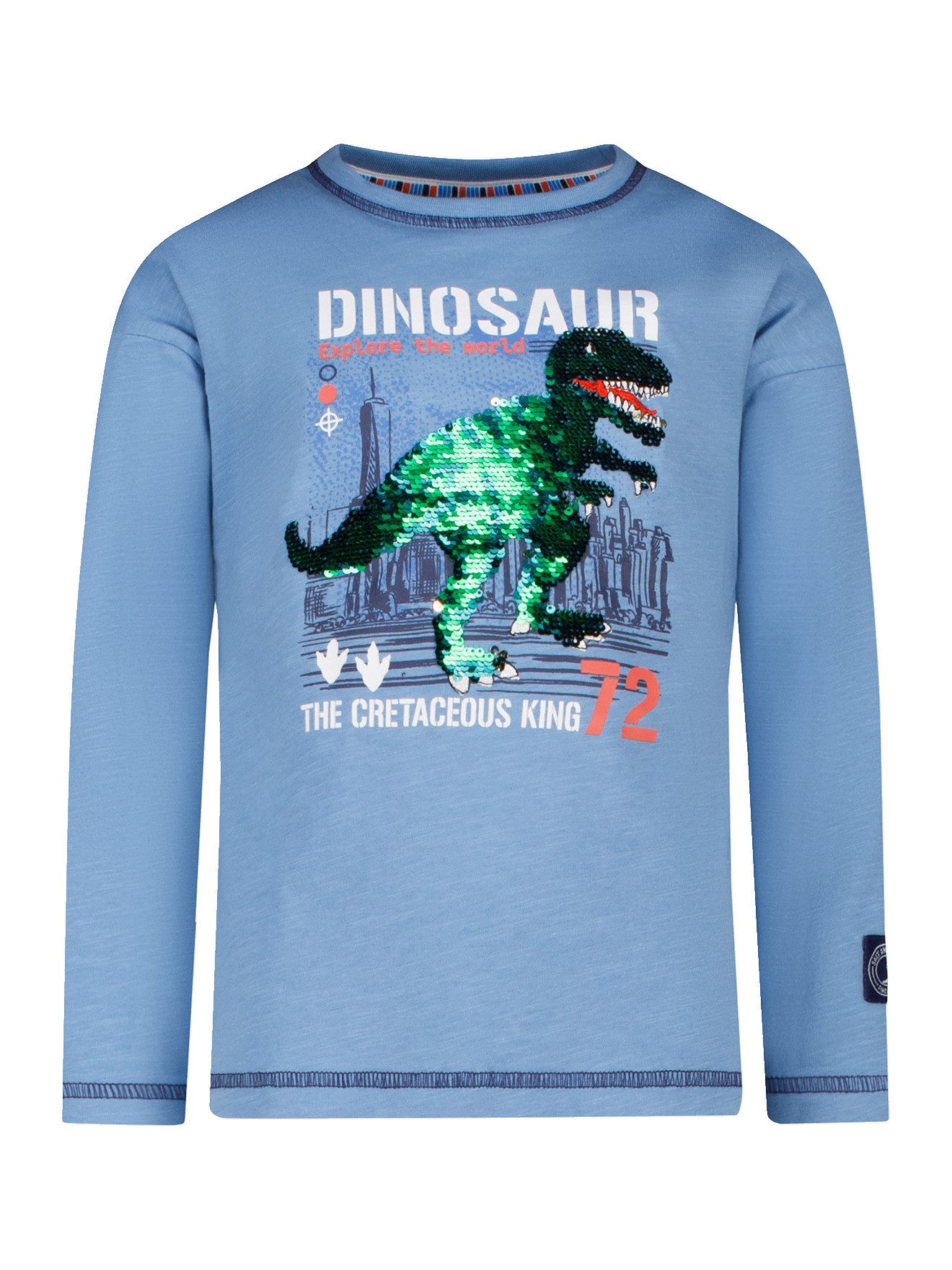 SALT AND PEPPER Langarmshirt Langarmshirt mit Wendepailletten-Dino Jungen