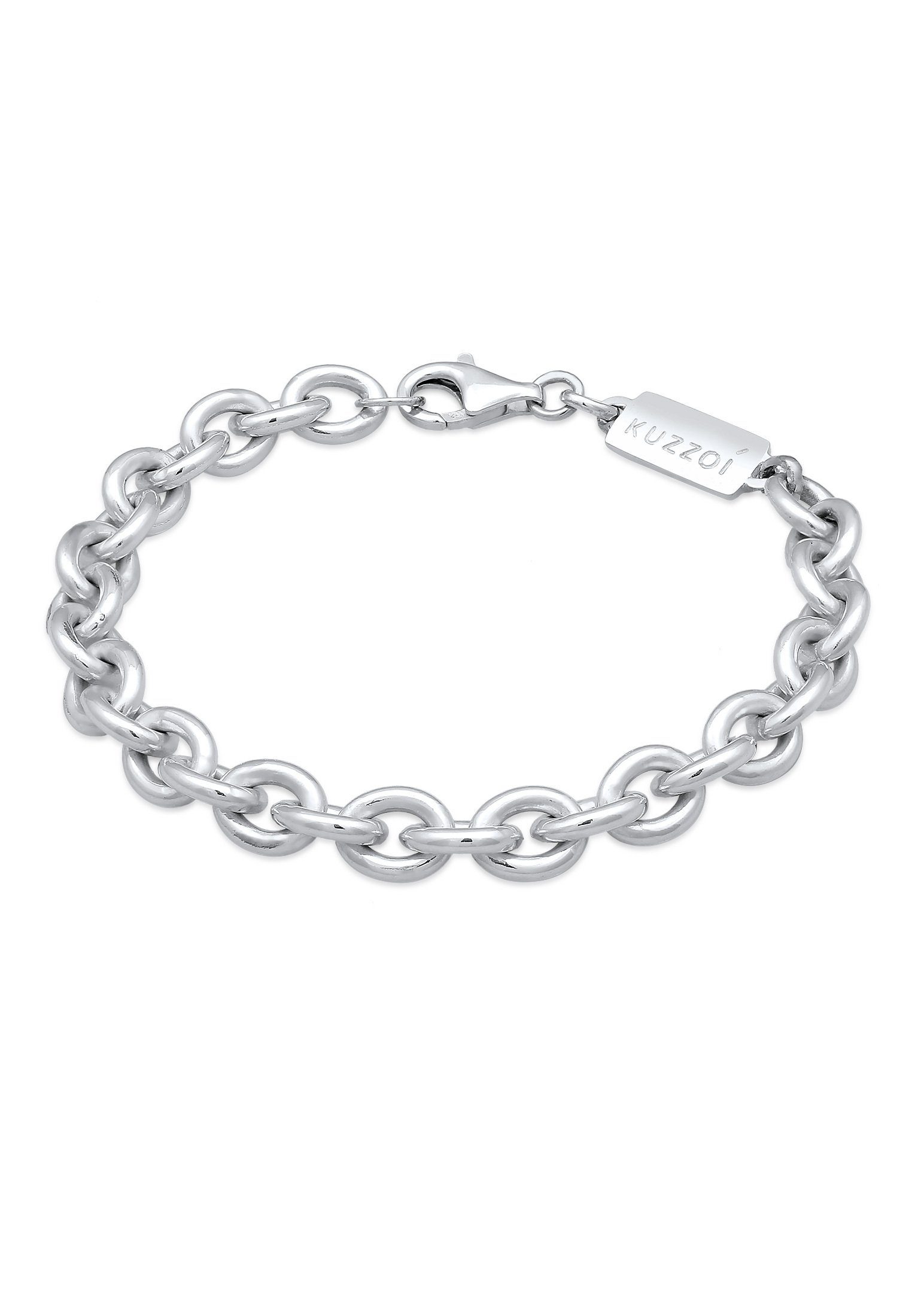 925 Herren Massiv Kuzzoi Silber Armband Rundanker