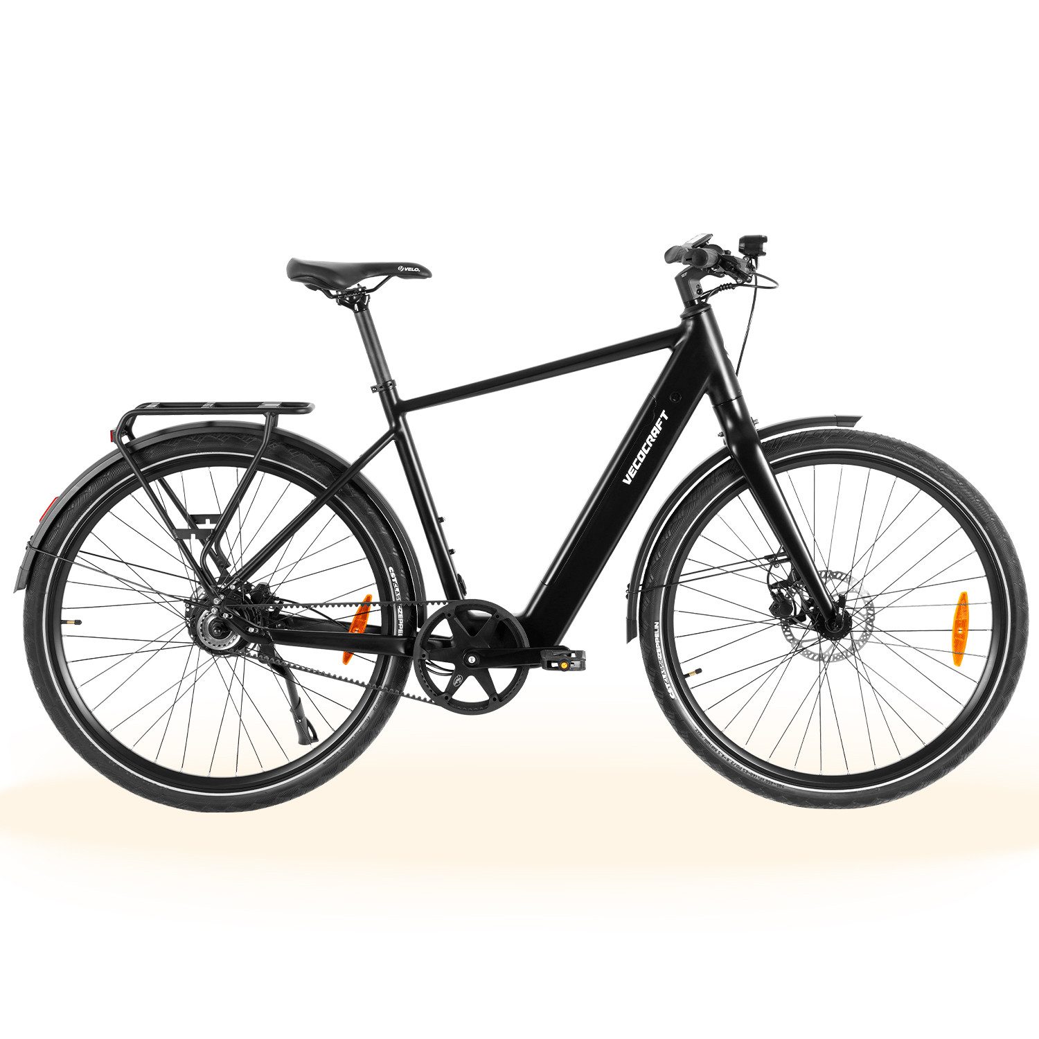 VECOCRAFT E-Bike Cityrad 28 Zoll Pedelec intelligenter Unterstützungsstufe 36V 10.4AH 45Nm LUNA, 1 Gang, 45Nm Heckmotor, 374,4 Wh, (hydraulische Scheibenbremsen, Gates Riemenantrieb, LCD-Display), StVZO E-Rennrad,leichte 23kg, ebike für Damen und Herren