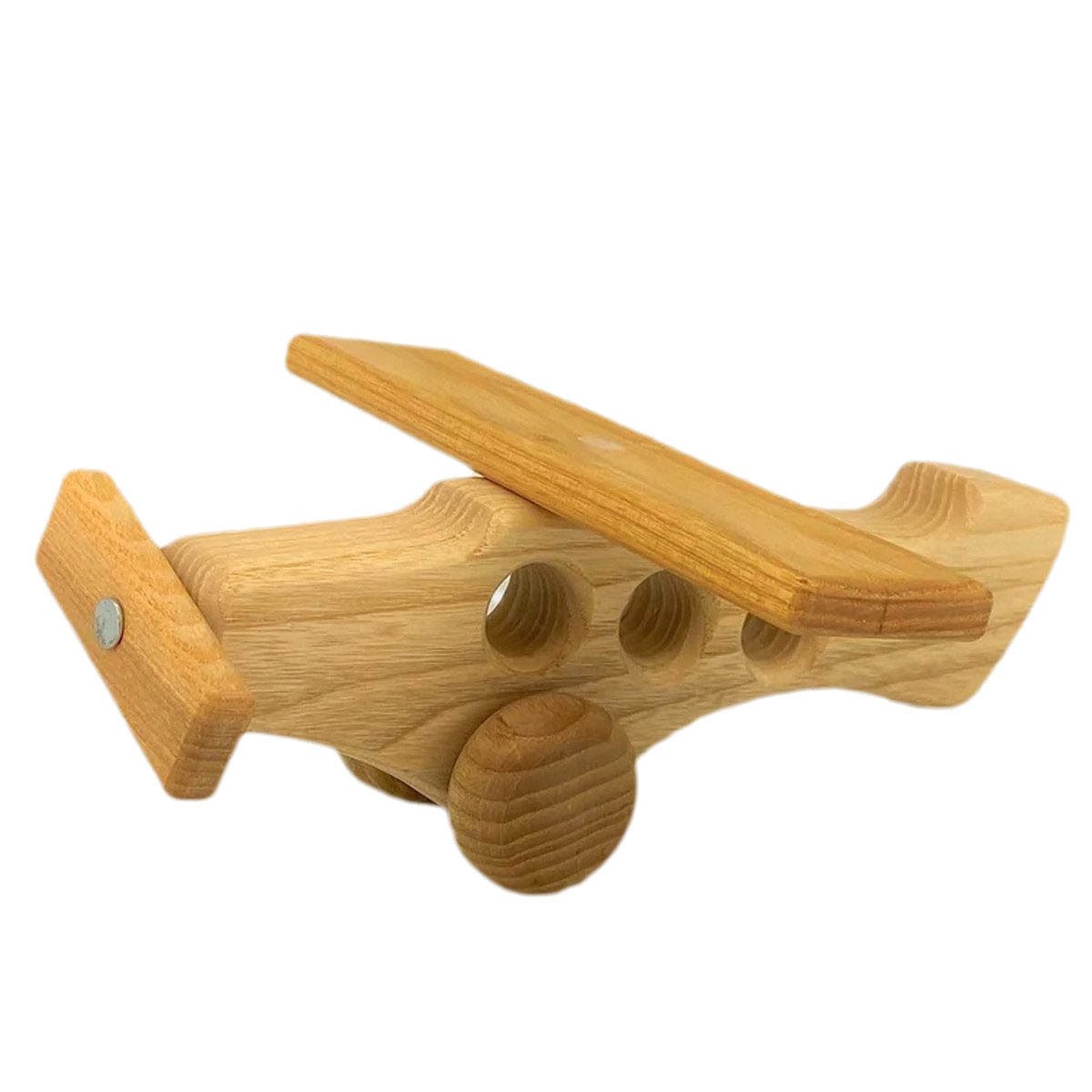 Lotes Toys Spielzeug-Flugzeug Holz Flugzeug mit Propeller 3 Sitzer, (packung, 1-tlg., spar setz), besteht aus fein geschliffenem Eschenholz