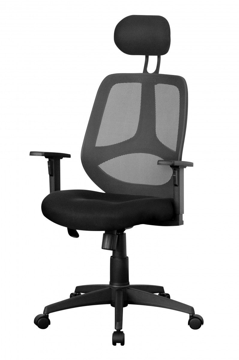 möbelando schwarz X-XL Bürostuhl Chefsessel Kopfstütze Bürostuhl Stoffbezug 120 Schreibtischstuhl Schreibtischstuhl kg Stoffbezug Armlehne 120 kg, Bürostuhl Drehstuhl