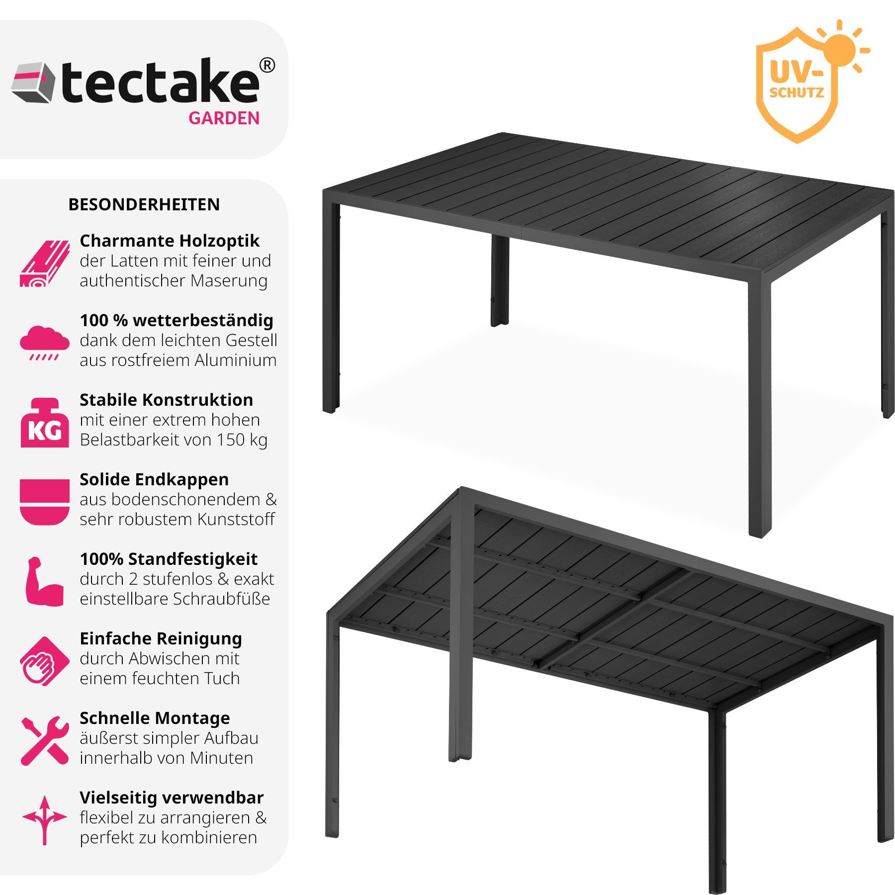 tectake Gartentisch Bianca (1-St., 1 tlg), günstig online kaufen
