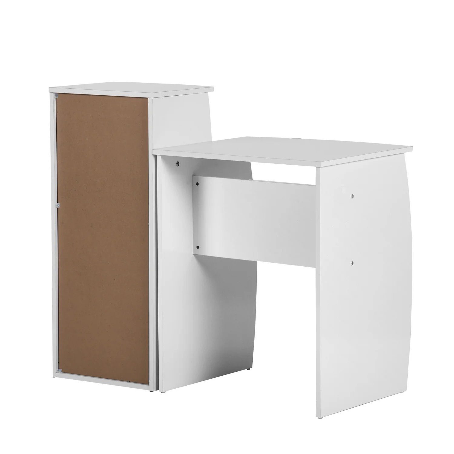 Bürotisch-Kombi mit Weiß Coonoor 3 Moderner Design Nordisches in Schreibtisch Bücherregalen,