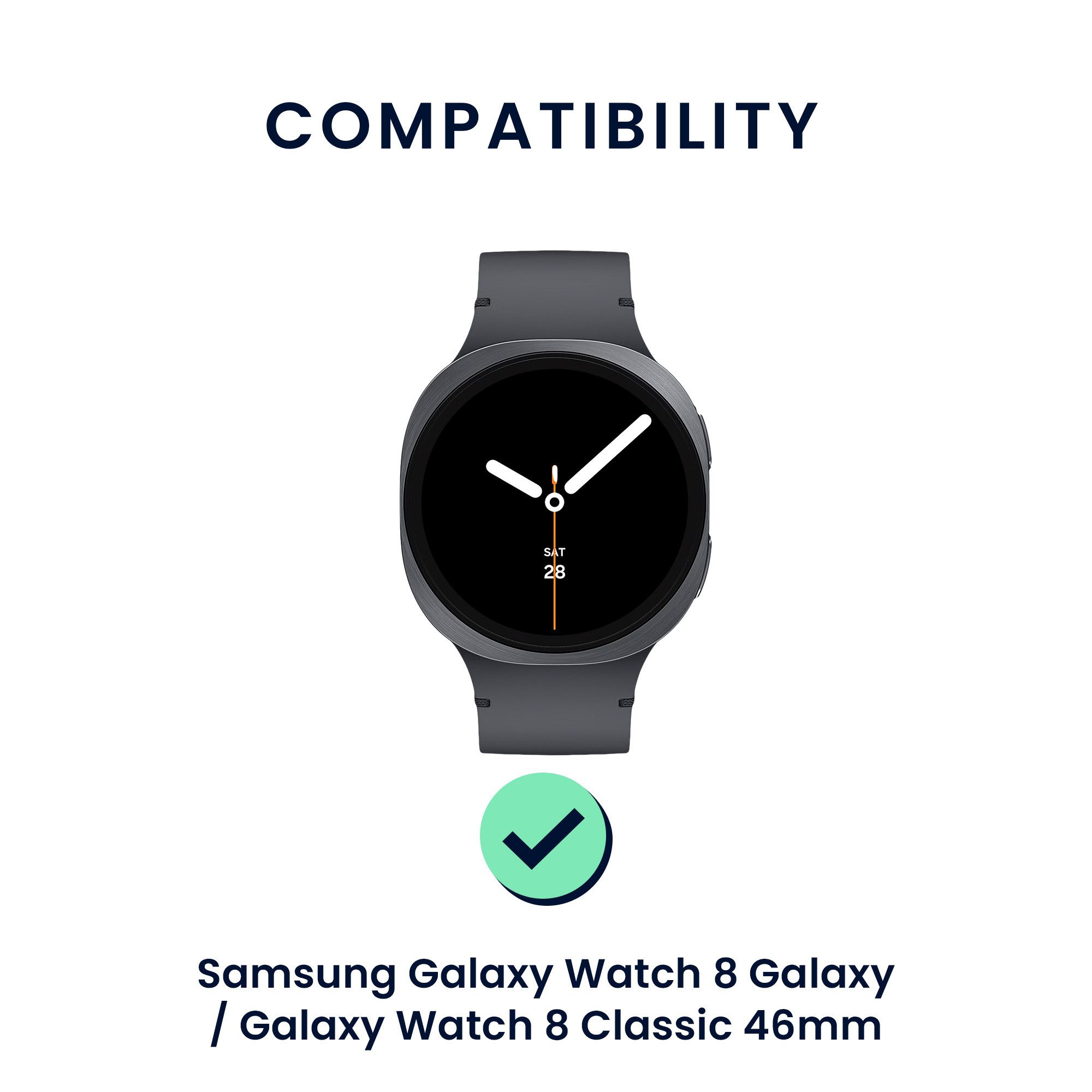 kwmobile Smartwatch-Armband 2x Uhrenarmband für Samsung Galaxy Watch 8 Galaxy / Galaxy Watch 8, Fitnesstracker Band Set aus TPU Silikon - Ersatzarmband Smartwatch