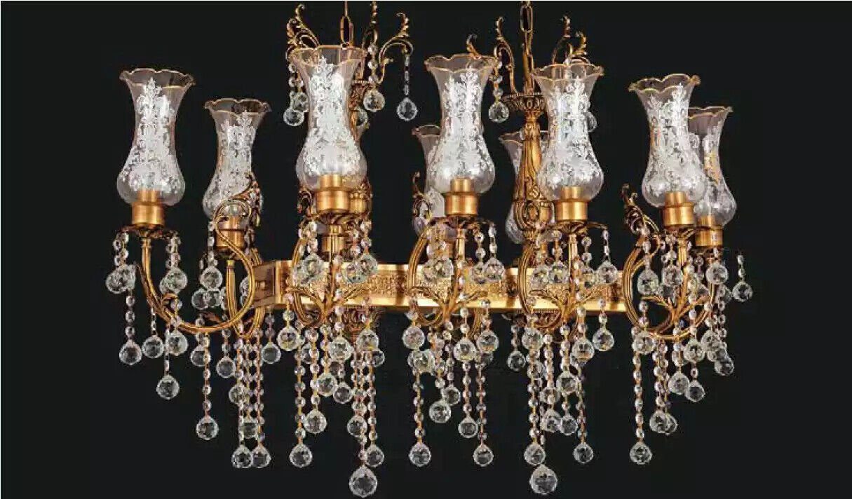 JVmoebel Deckenleuchte Kronleuchter Deckenleuchter Deckenlampe Lüster Gold Kristall Leuchte, Made in Europa