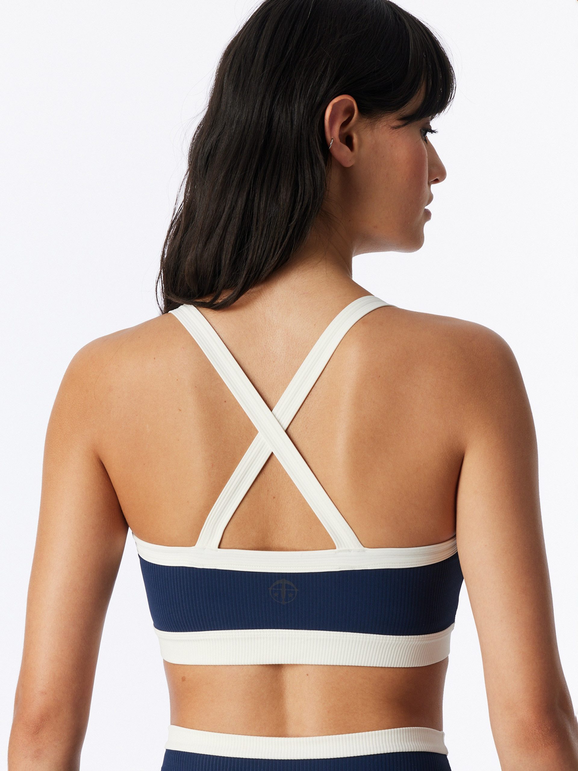 Schiesser Bustier Elastische Doppelrippe - Active - herausnehmbare Pads - sportive Optik Sport-Bustier Top Bustier-BH Damen Komfort Qualität Yoga Gym Training