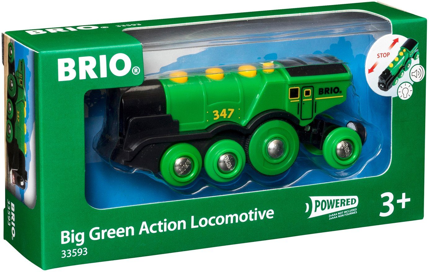 BRIO® Spielzeug-Eisenbahn BRIO® WORLD, Grüner Gustav Batterielok, mit Soundfunktion, Made in Europe