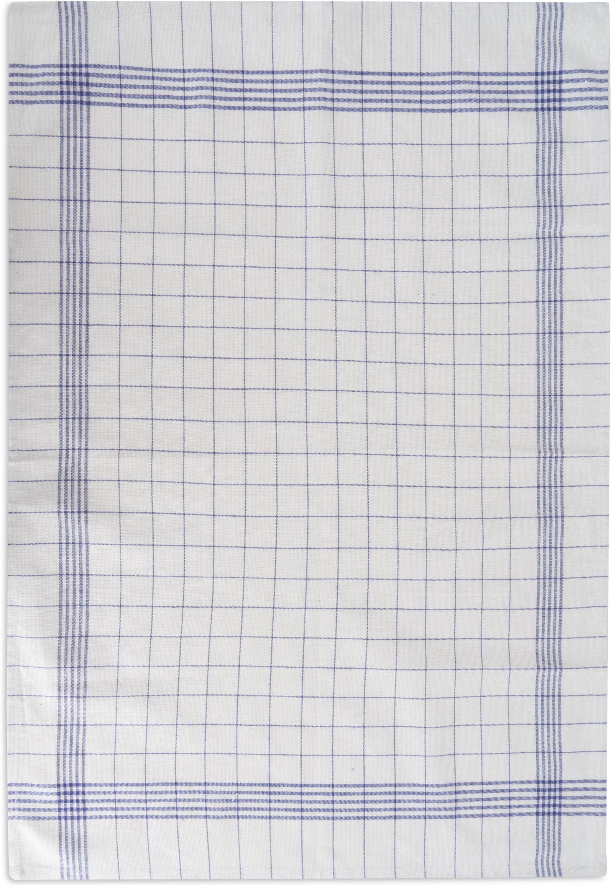 Geschirrtuch 100 Aspero (10er Küchentücher Geschirrtücher Baumwolle, Weiß/Blau Geschirrhandtücher Pack), aus