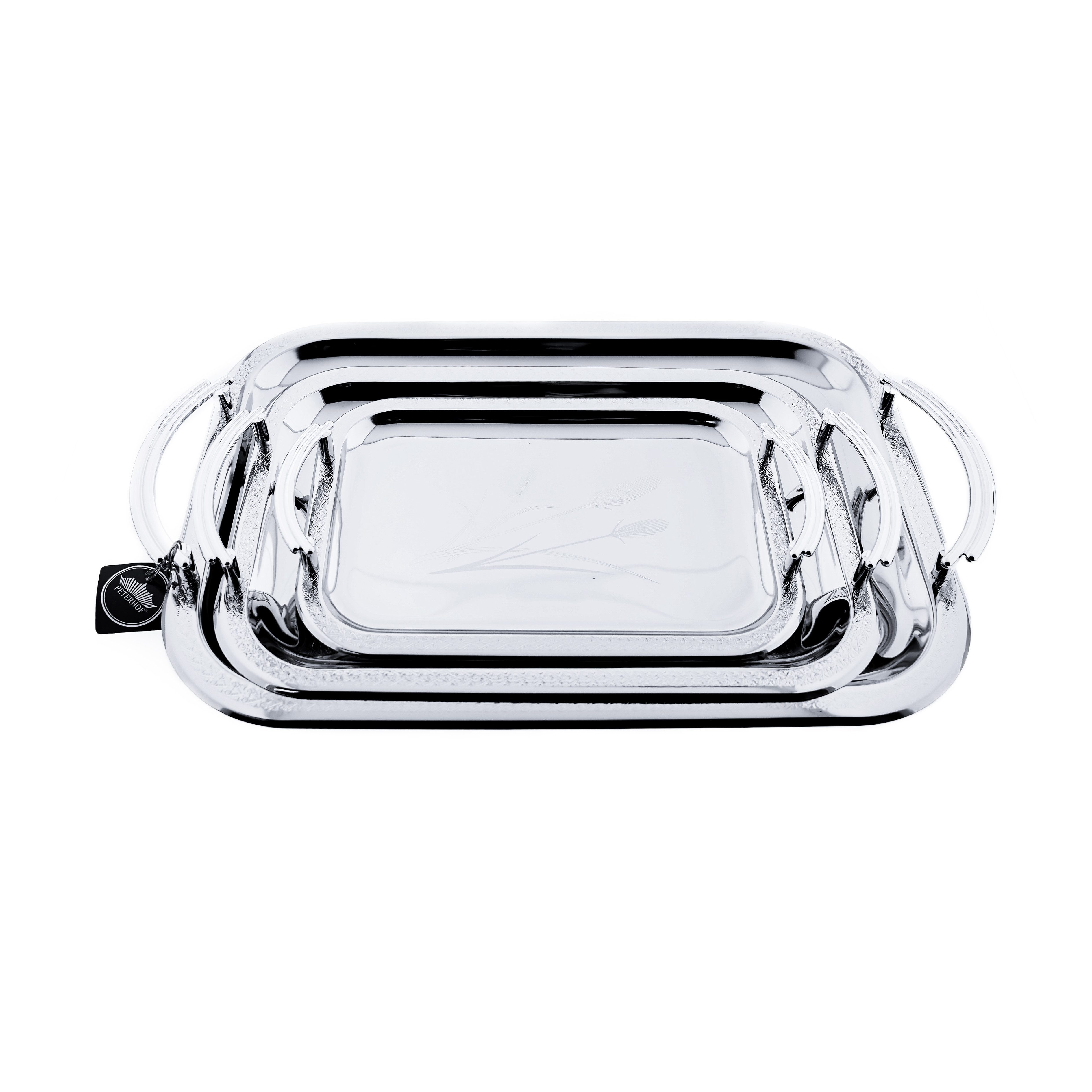 Peterhof Servierplatte 3-teilig - in Silber aus 18/10 Edelstahl Servierset