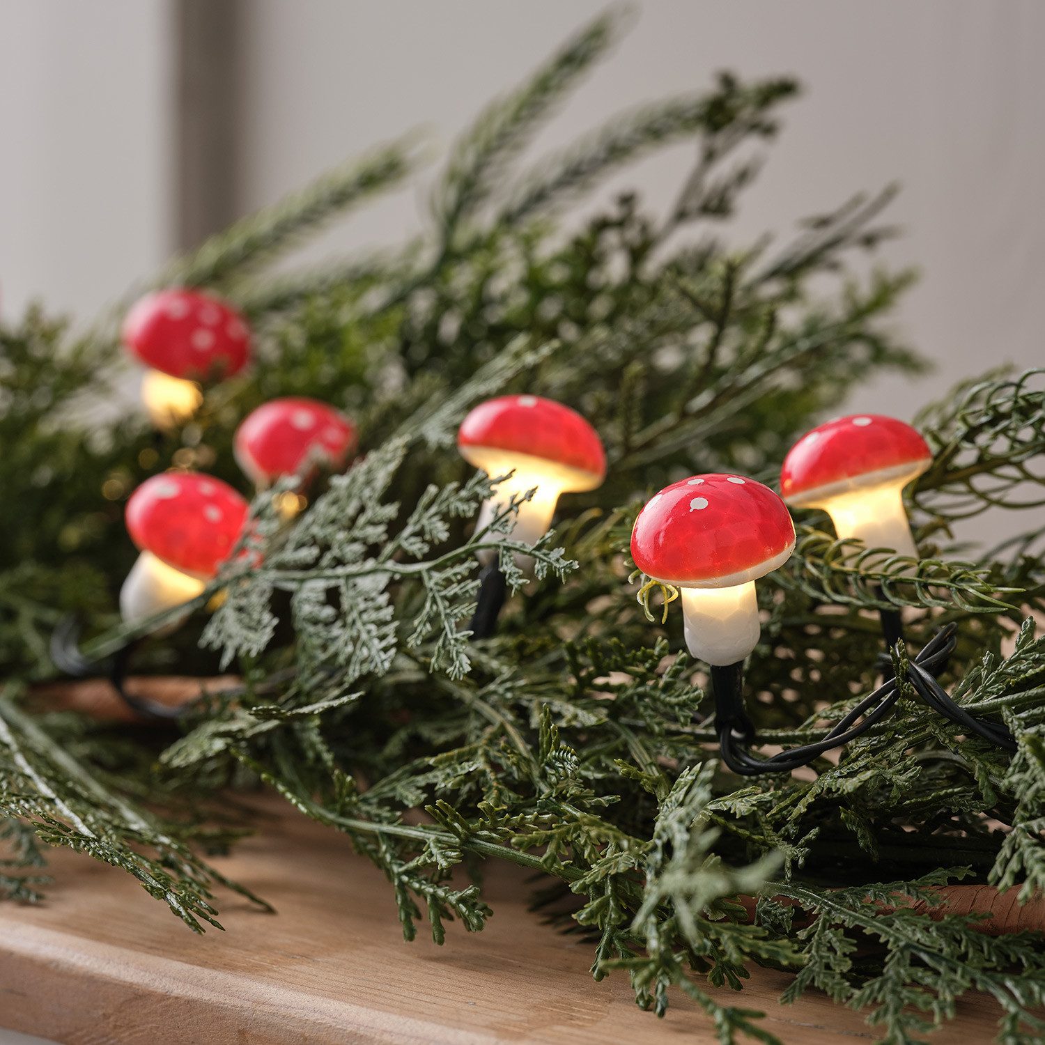 Lights4fun LED-Lichterkette 20er LED Lichterkette Fliegenpilze