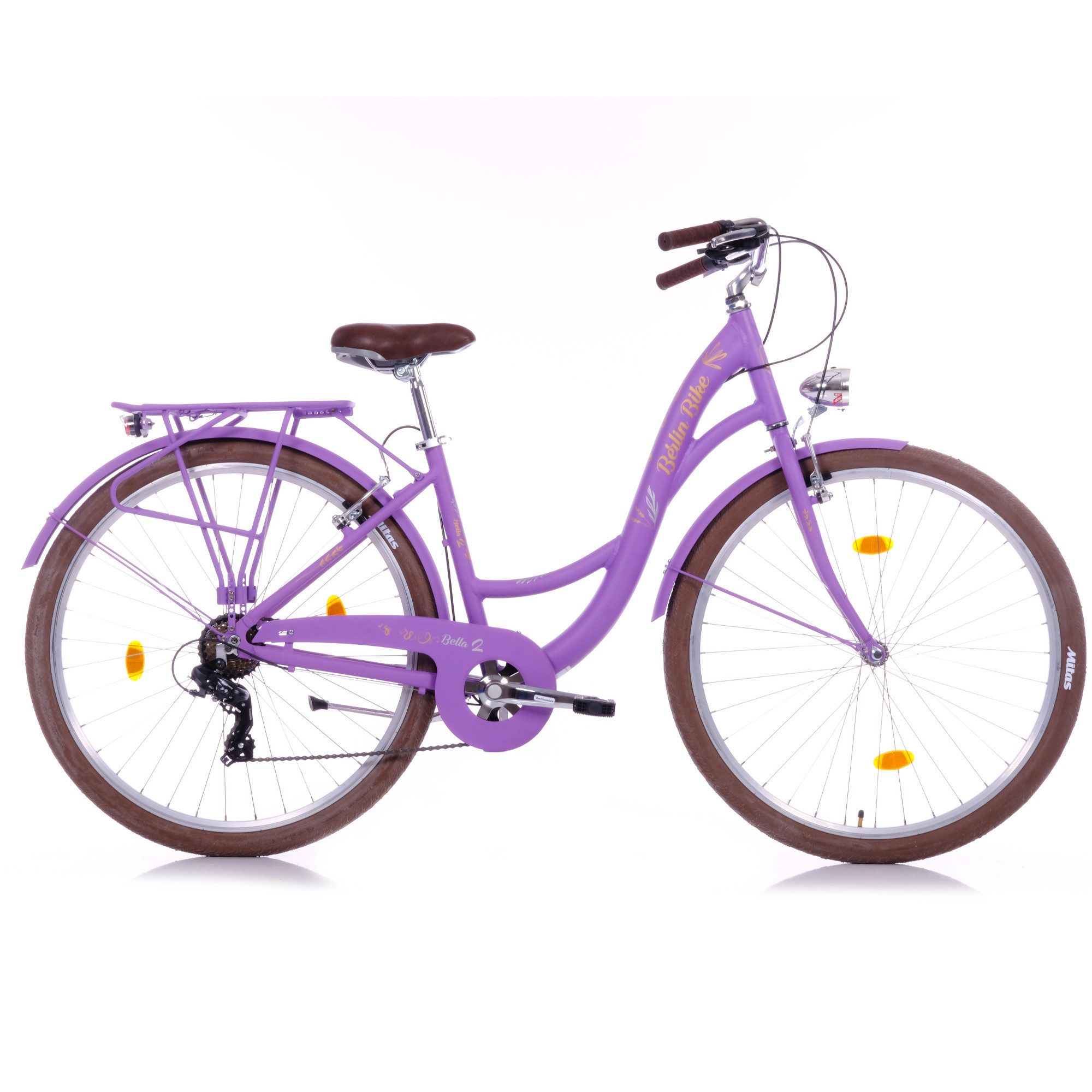 BERLIN BIKE Cityrad Bella 2 Damen Hollandrad 28 Zoll – Alurahmen & Shimano 7‑Gang, Shimano RD-TY300 Schaltwerk, Kettenschaltung, (Set, Shimano 7-Gang-Schaltung), mit 28" x 2,00" luftreifen – perfekt für stadt & alltag