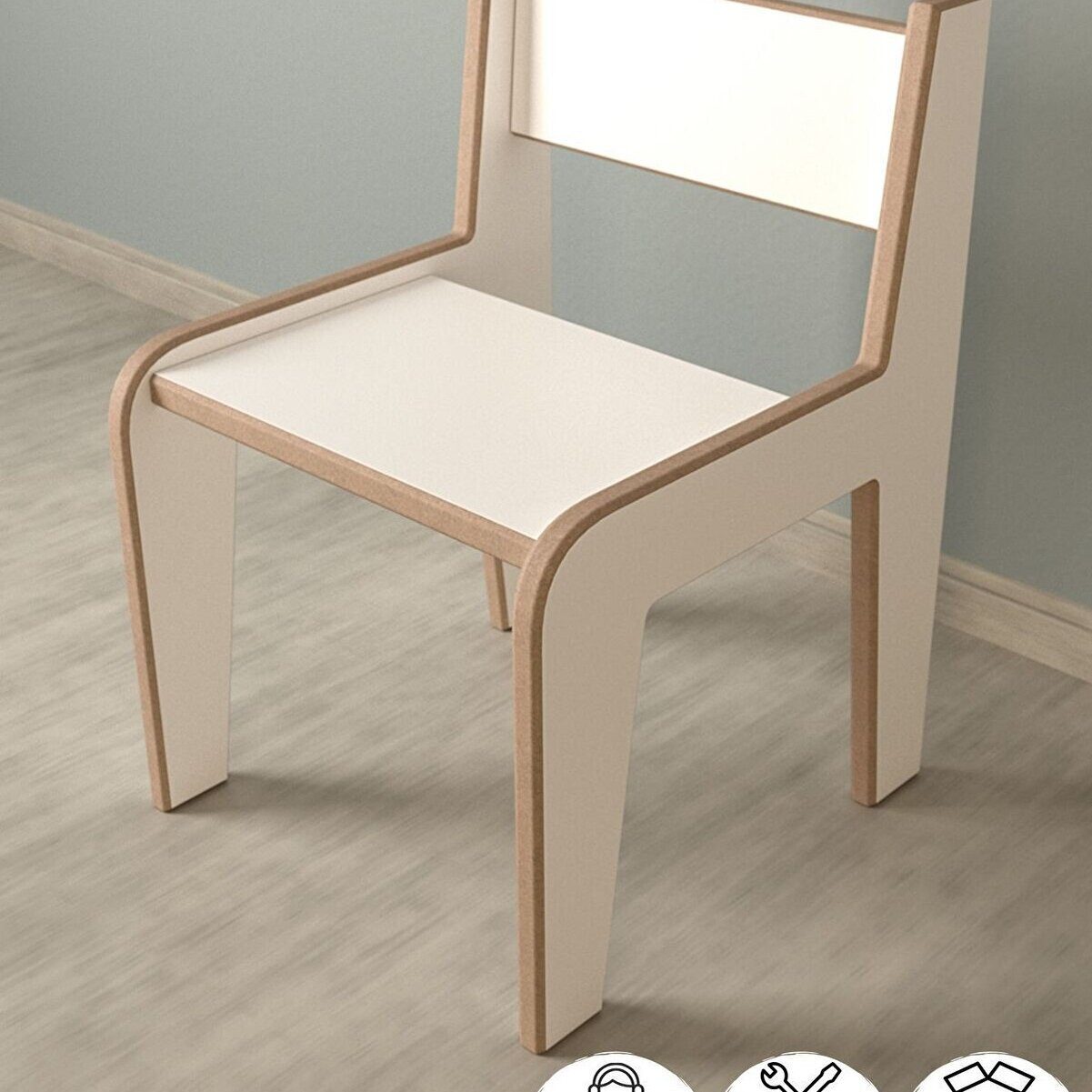 en.casa Schaukelstuhl (1 St), Kinderstuhl aus MDF mit Stahlverbindern 91332081