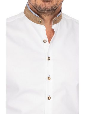 Gipfelstürmer Trachtenhemd Hemd Stehkragen 420005-4119-145 weiß marine (Slim
