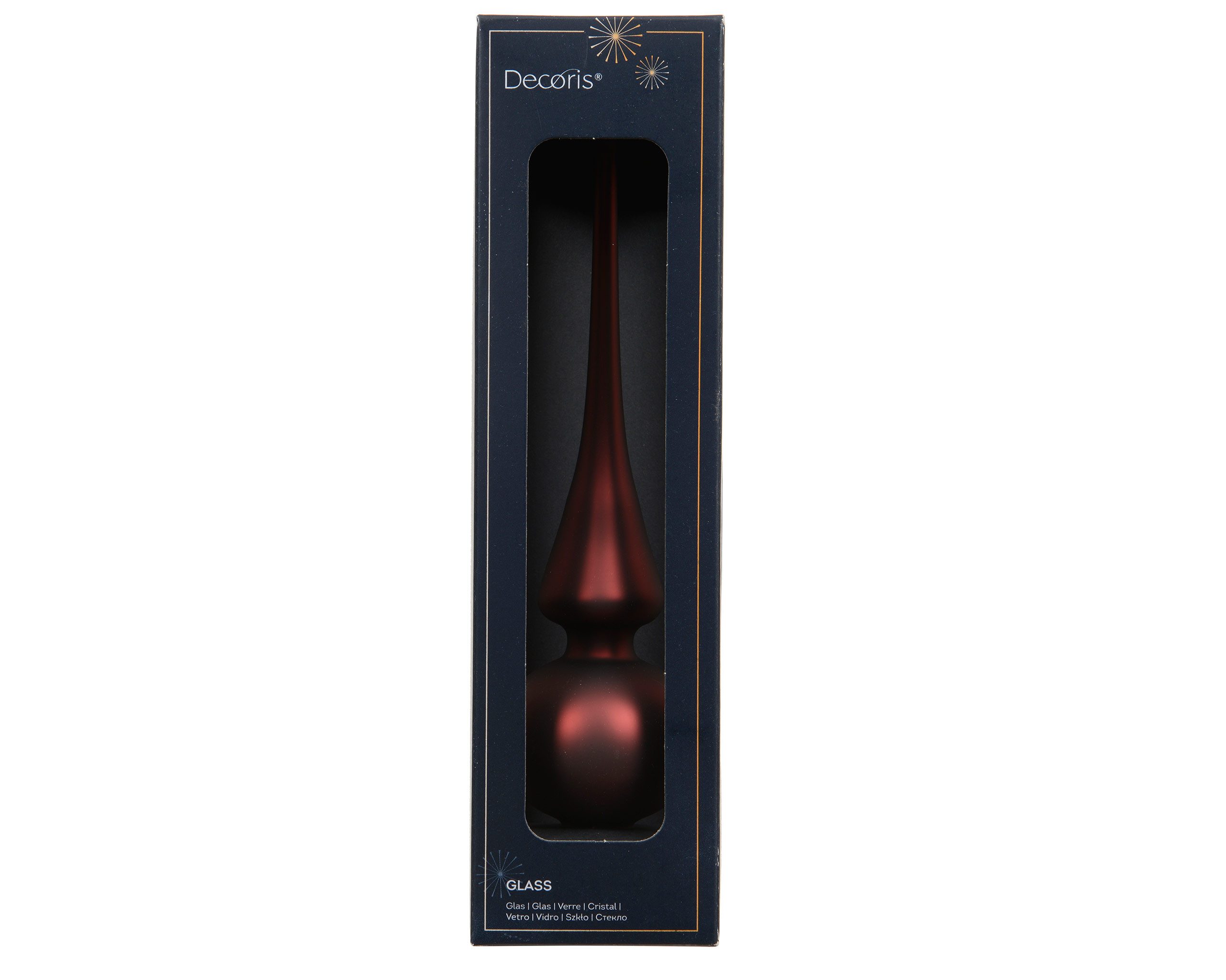 Kaemingk Christbaumspitze, Christbaumspitze Glas 26cm - Kastanienbraun matt