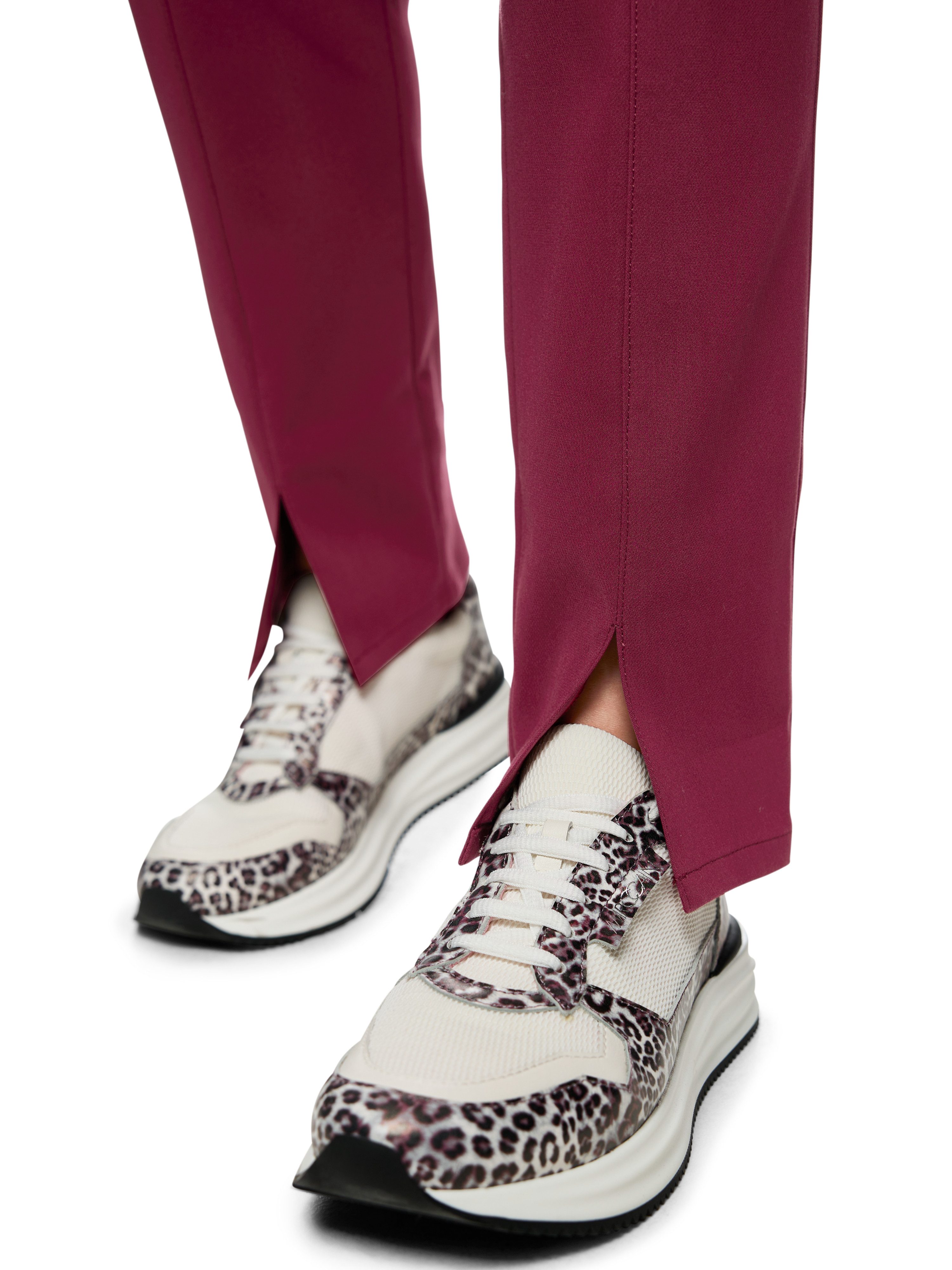 Marc Cain Schlupfhose Mon Cherry Premium Damenmode Model: Siena, Gummibund in Leoprint