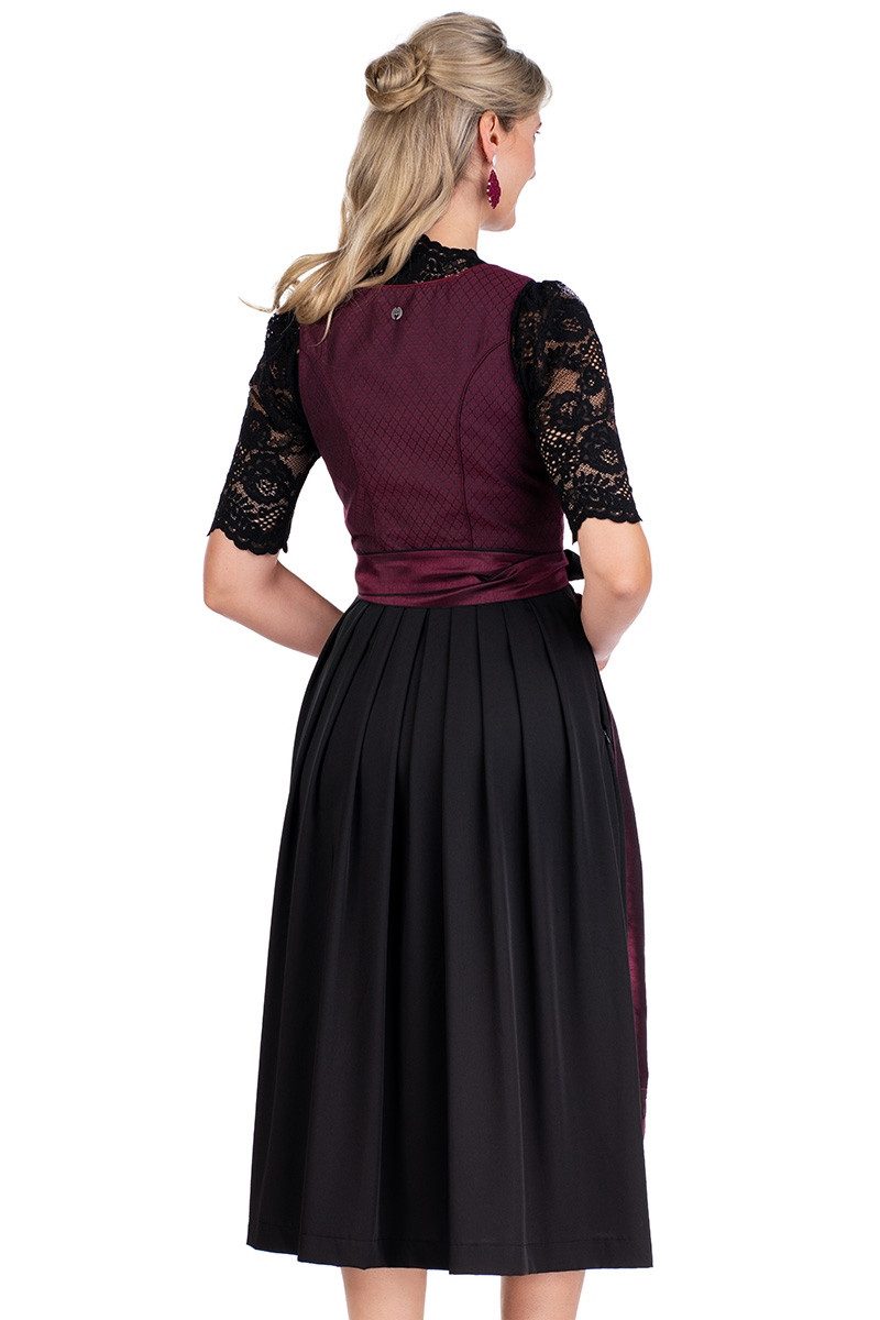 Spieth & Wensky Dirndl Dirndl lang 2tlg. - ELINA - dunkelrot – Bild 5 von 5