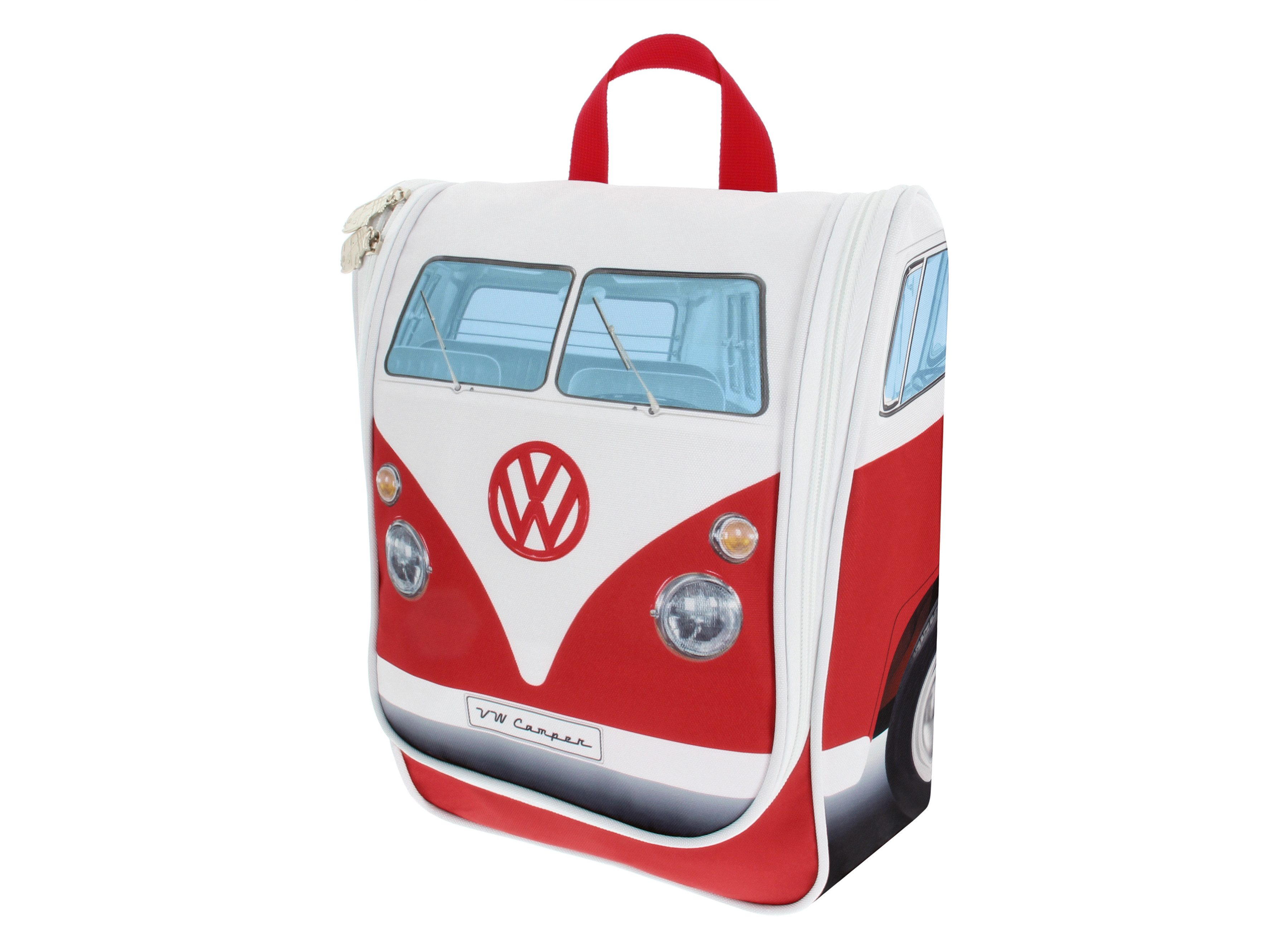 VW Collection by BRISA Kulturbeutel Volkswagen Kulturtasche, Kosmetiktasche zum Aufhängen (1 Stück, mit 3 elastischen Netztaschen und 1 Netztasche mit Reißverschluss), nicht nur ein Fanartikel