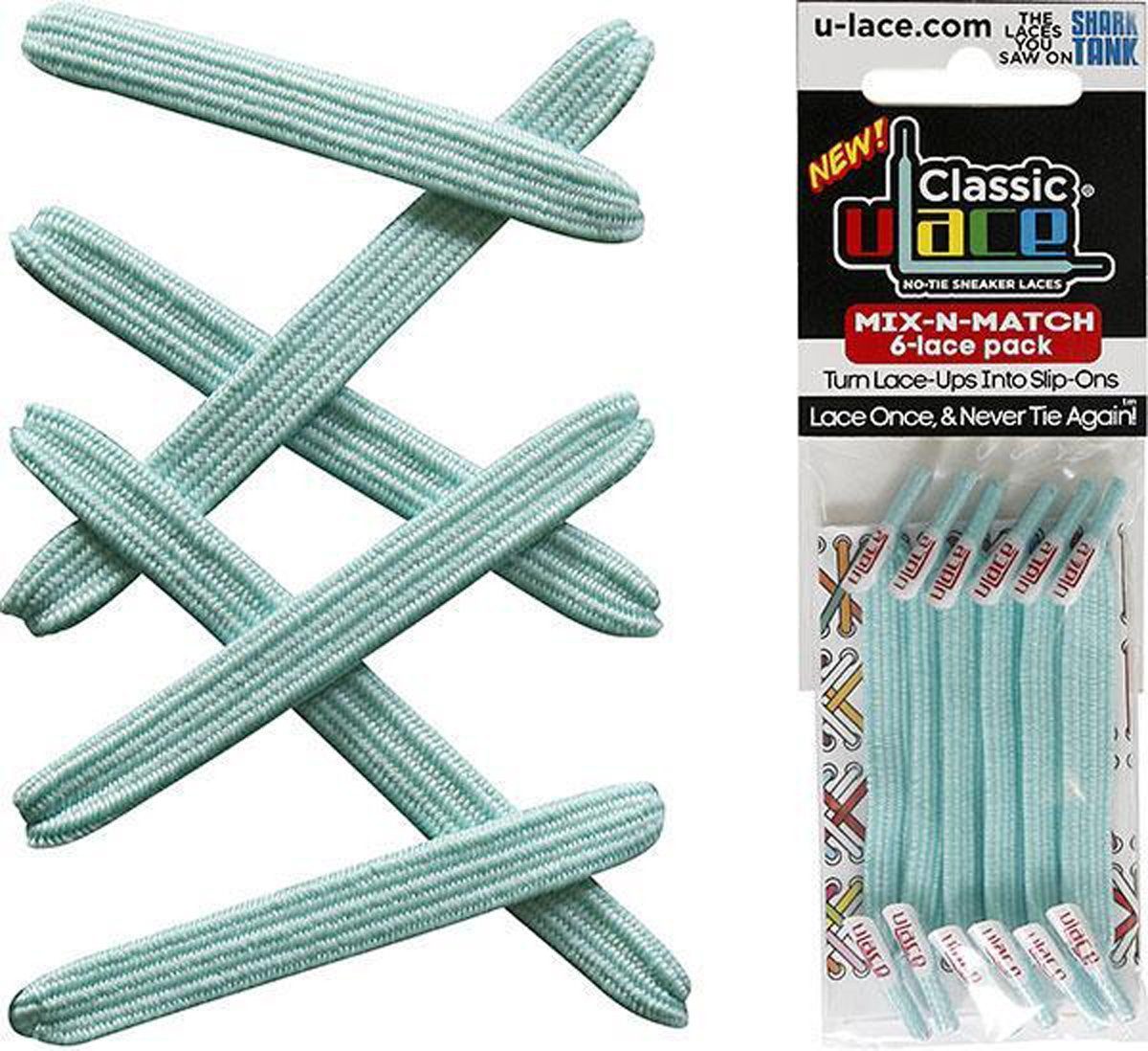 U-Laces Schnürsenkel Classic Mix N Match 6 Stück - elastische Schnürsenkel mit Wiederhaken