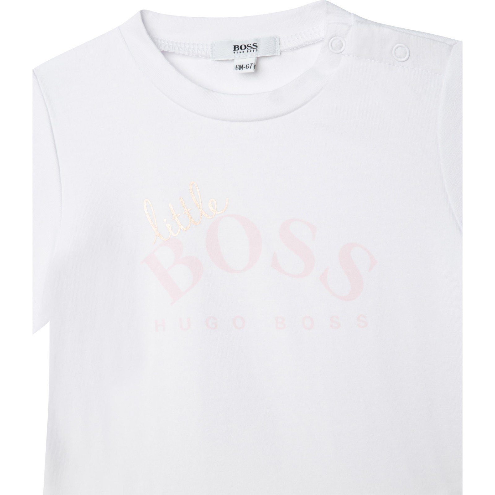 Logo BOSS rosegold weiß T-Shirt Boss Baby Little BOSS T-Shirt