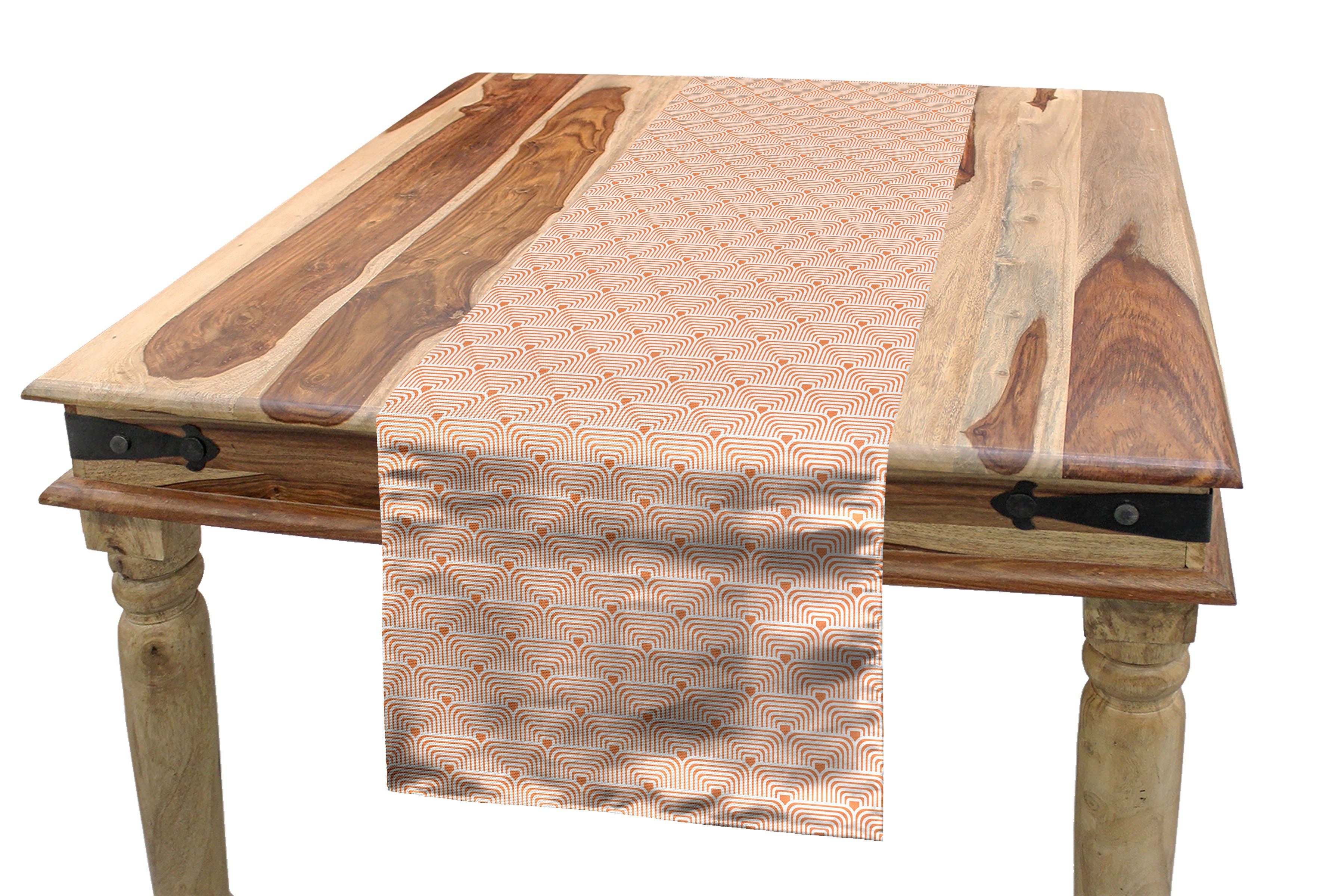 Abakuhaus Tischläufer Esszimmer Küche Rechteckiger Dekorativer Tischläufer, Geometrisch Monochrome-Skala Entwurf