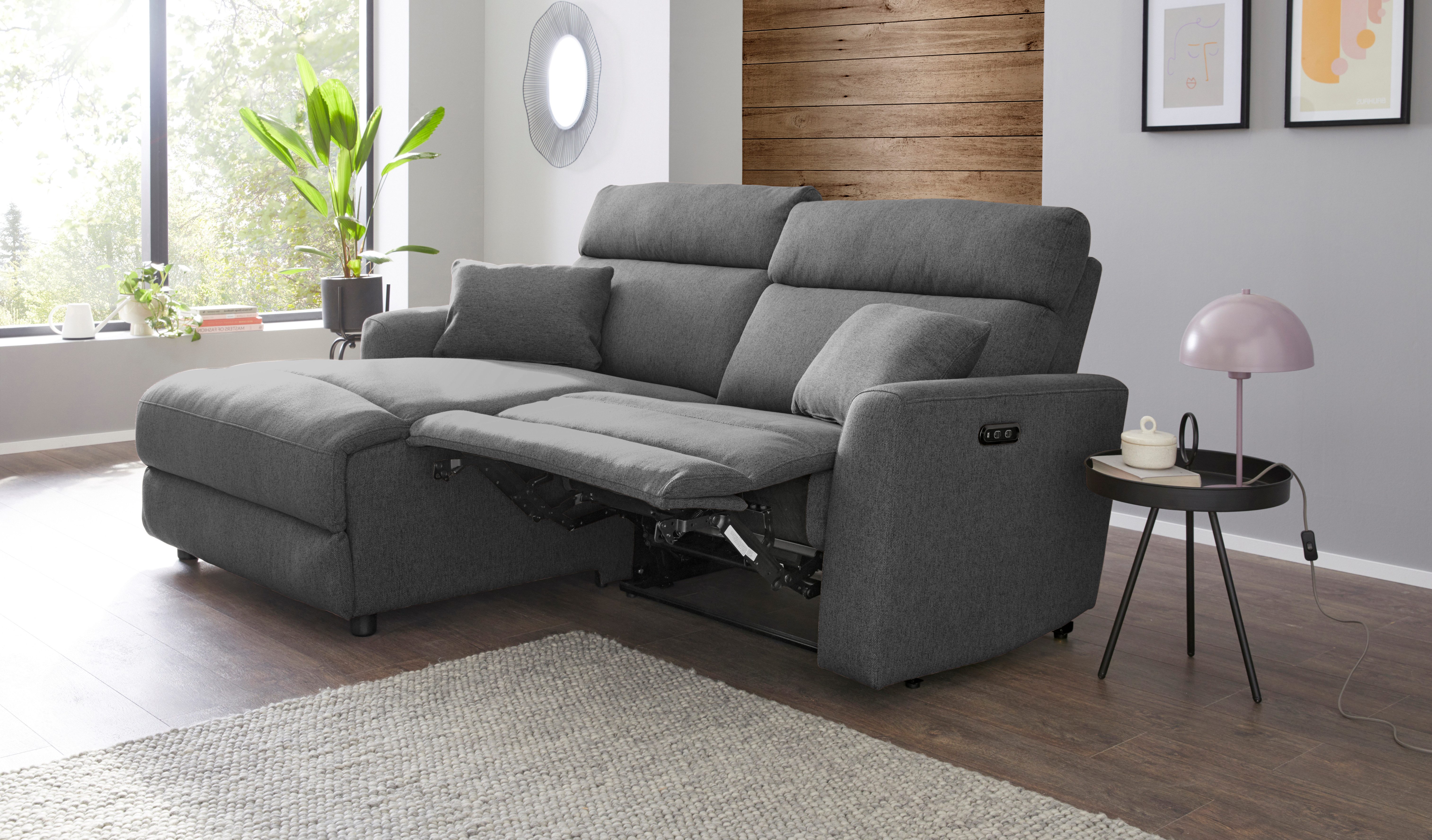 OTTO home Ecksofa JENNA L-Form, 209cm - OTTO. Verlässliche Qualität., manuelle o. elektrische Relaxfunktion, USB A/C, Struktur fein.