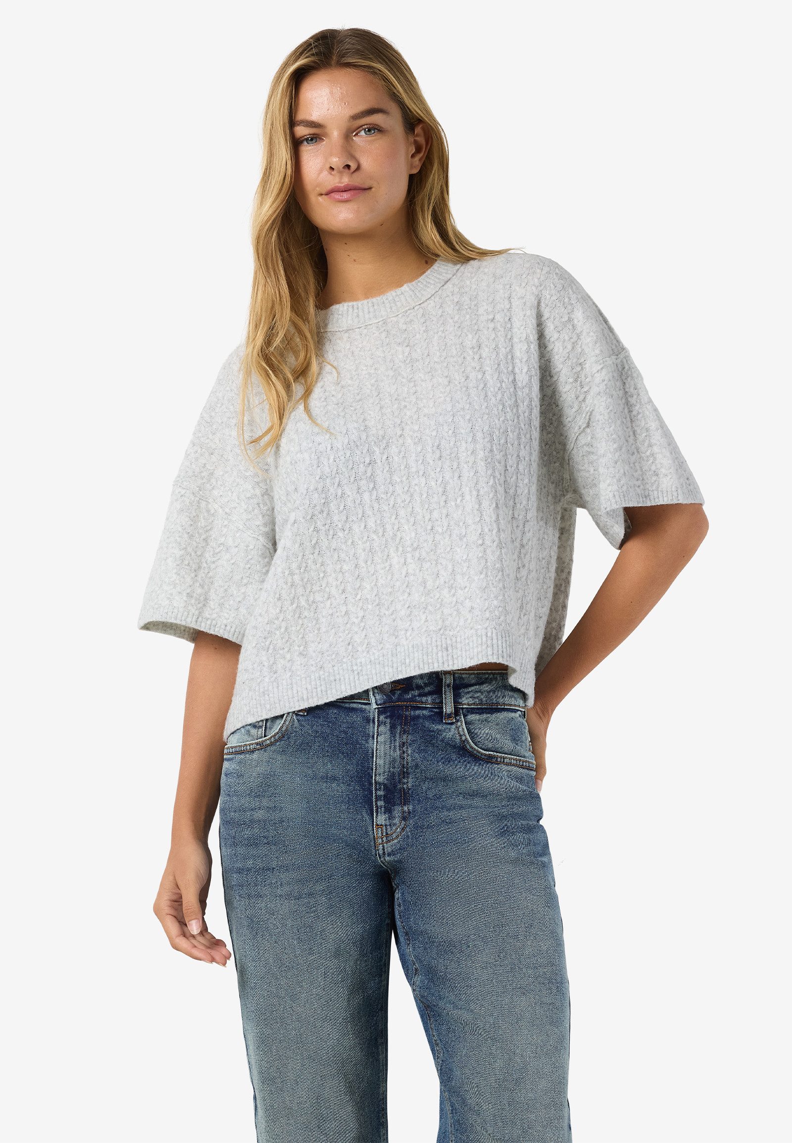 Noisy may Strickpullover Markantes Zopfstrickmuster mit Kurzarm (1-tlg) 270 günstig online kaufen