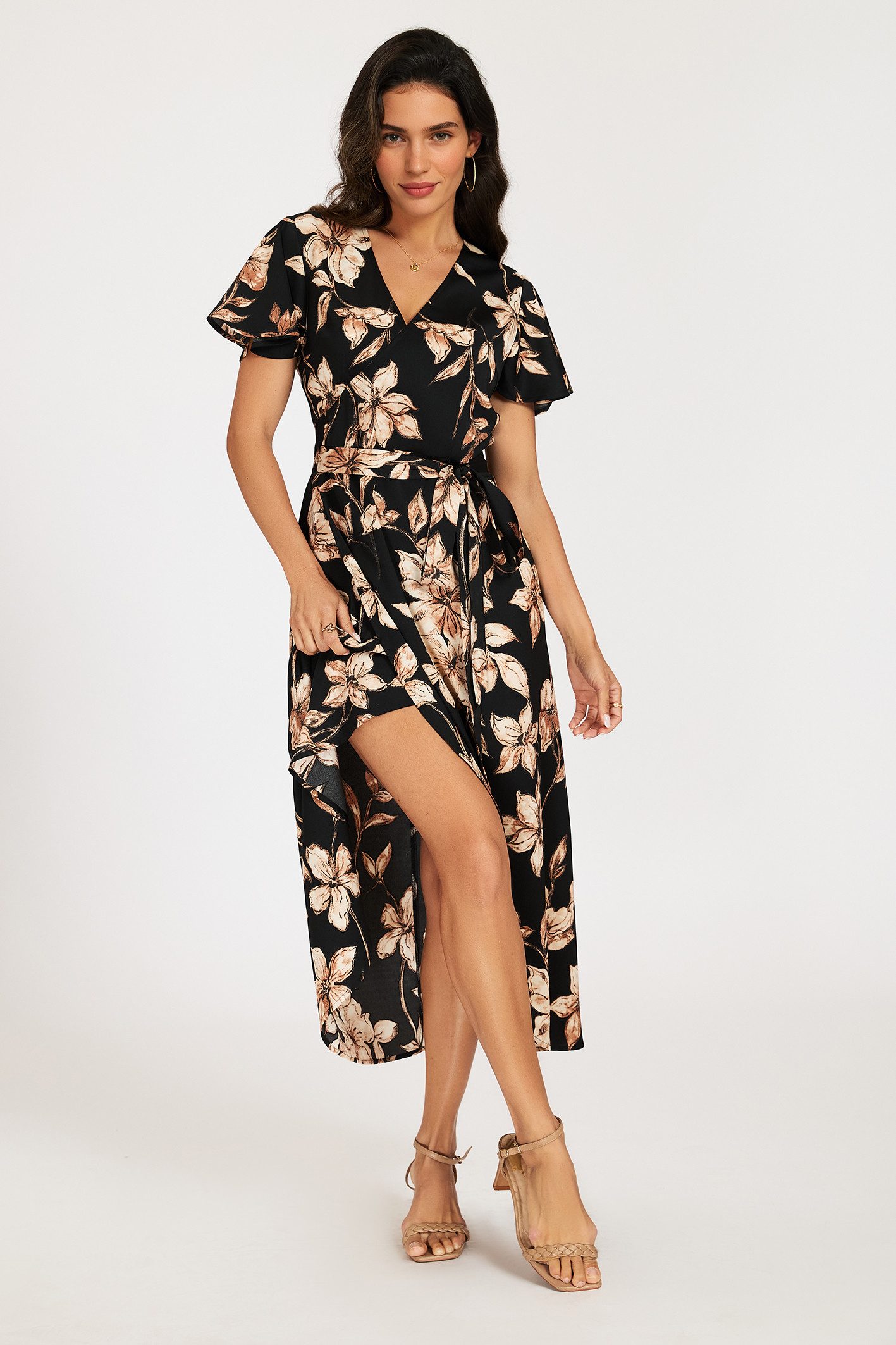 FS Collection Wickelkleid Damen Sommerkleid Freizeitkleid Wickelkleid Maxikleid V-Ausschnitt (XS (EU:36 / UK:8) · S (EU:38 / UK:10) · M (EU:40 / UK:12) · L (EU: – Bild 2 von 5