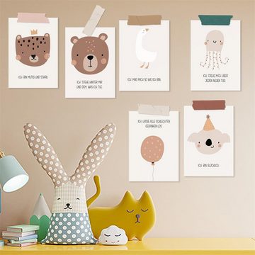 RefinedFlare Glückwunschkarte 24 Emotionskarten, Motivationskarten und Achtsamkeitskarten für Kinder