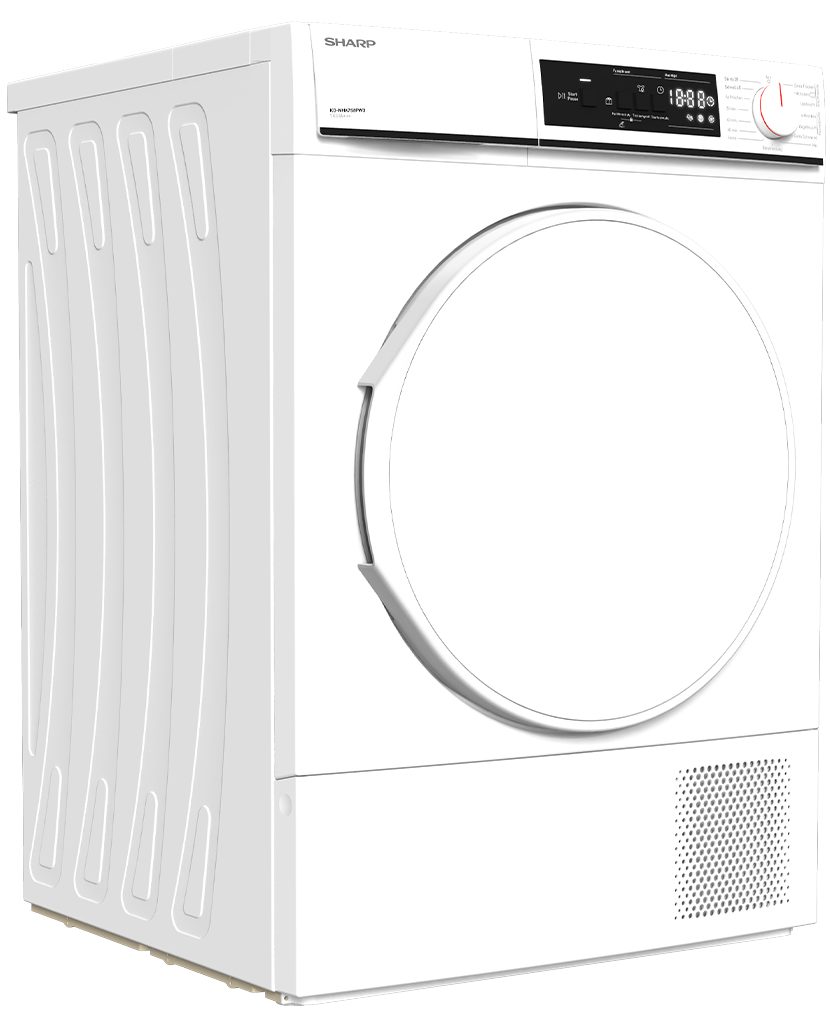 Sharp Wärmepumpentrockner KD-NHA7S8PW3-DE, BubbleDrum, Trommelbeleuchtung, Knitterschutz, WaveCabinet