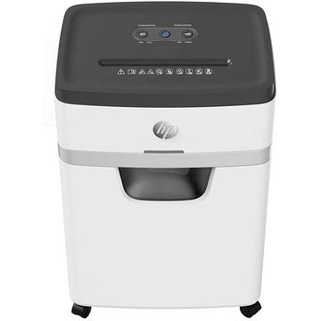 Go Europe Aktenvernichter HP OneShred 18CC, Sicherheitsstufe P-4 Cross Cut 18 Blatt Partikelschnitt 25 L weiß