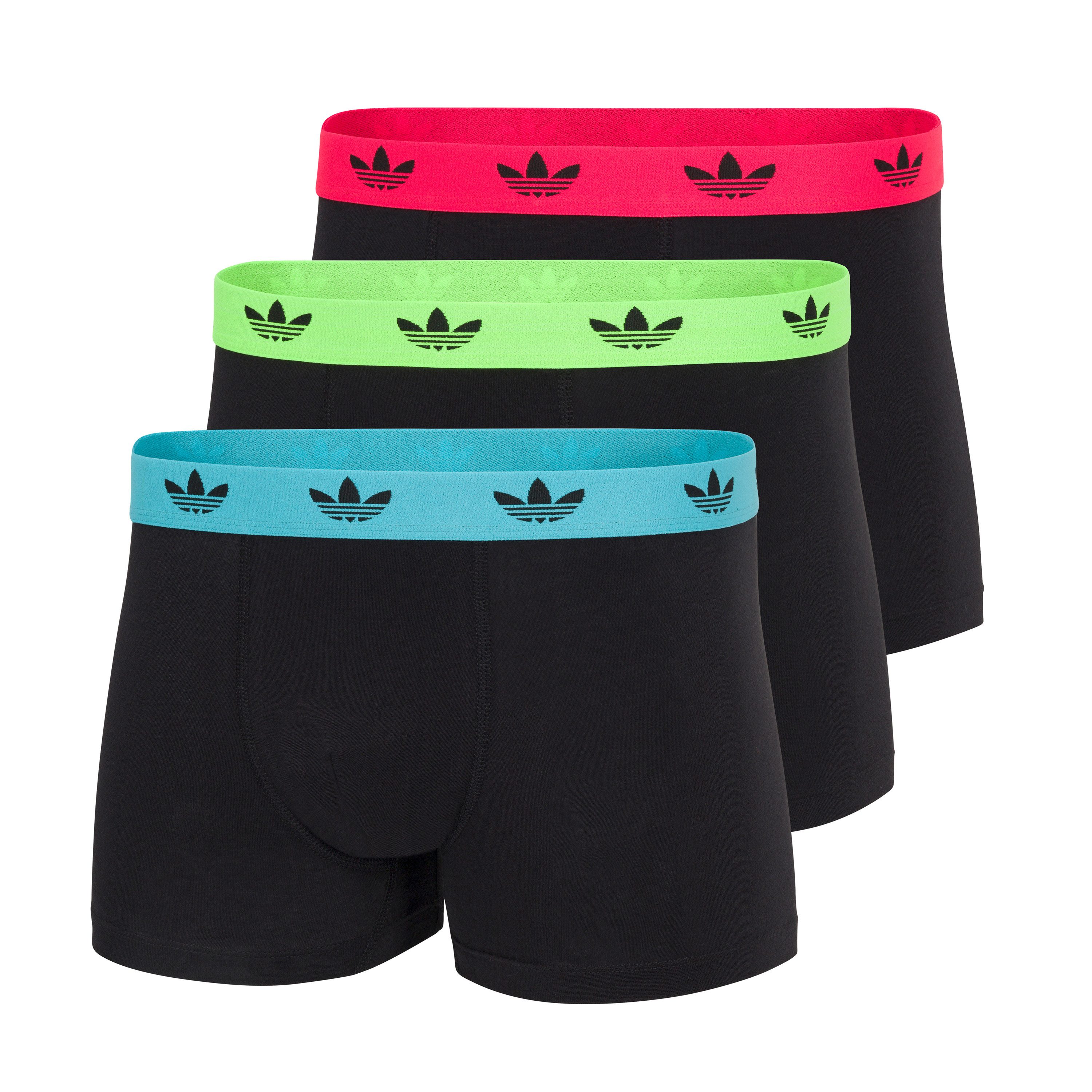 adidas Originals Trunk Comfort Flex Cotton (3er Pack) weich, elastisch, Baumwollmix, Logo-Bund, ohne Eingriff