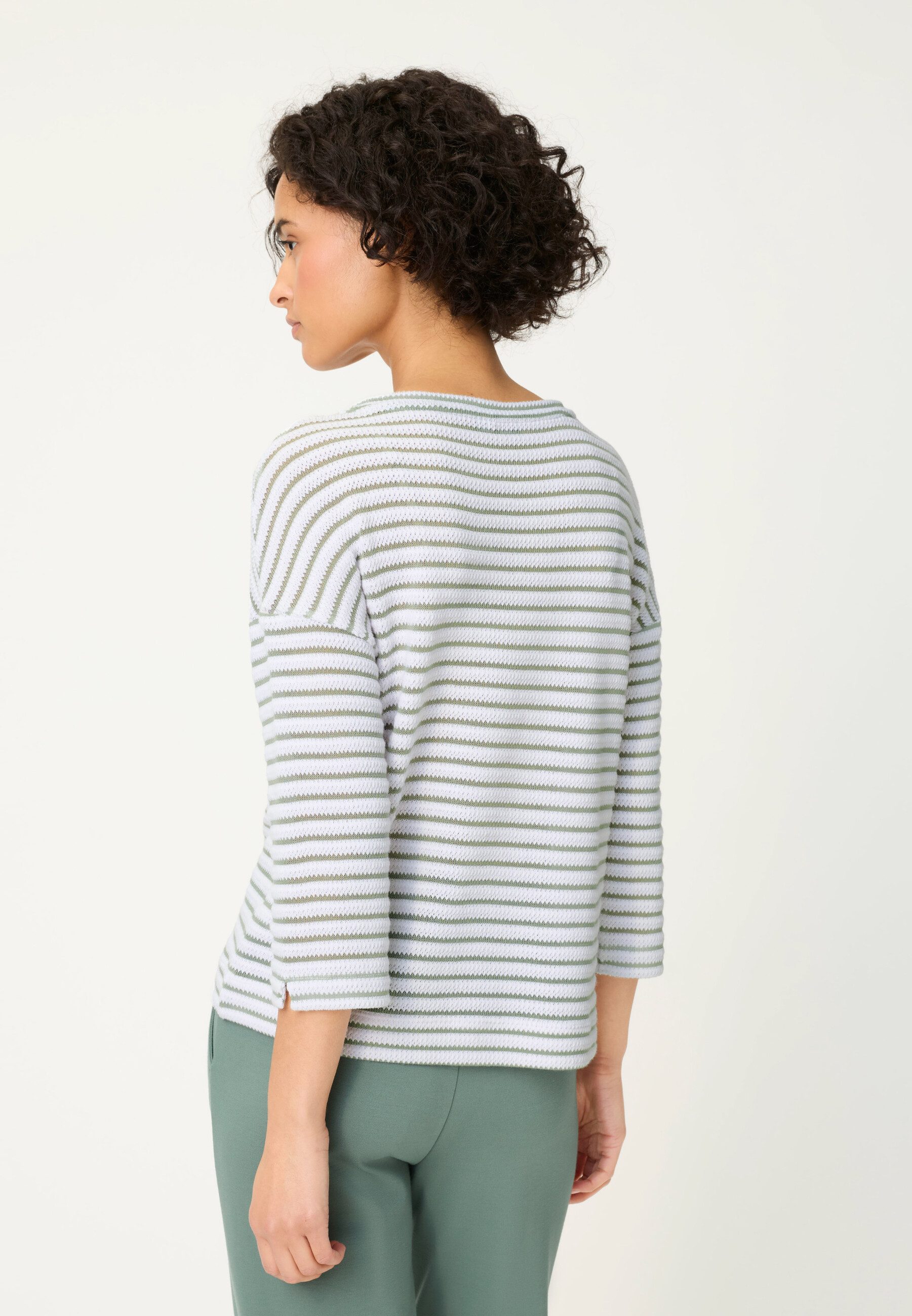 Olsen T-Shirt Shirt mit Jacquard-Streifen