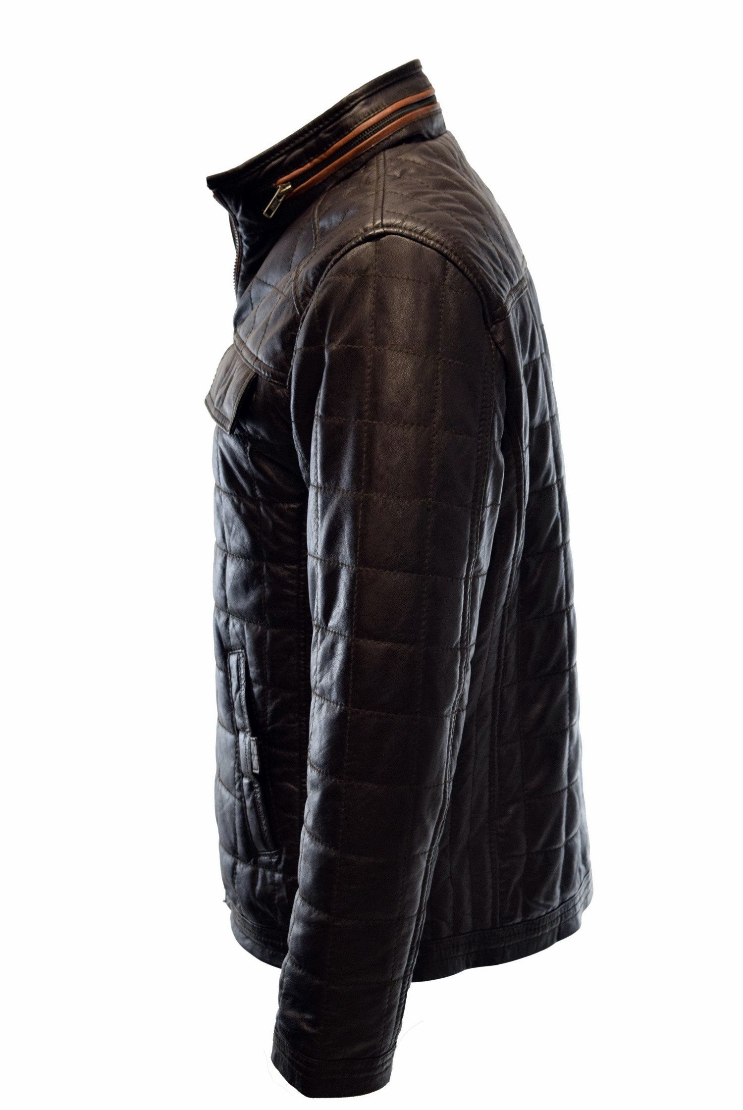 Zimmert Leather Lederjacke Logan washed Lammnappa, Steppjacke, Cognac, Dunk günstig online kaufen