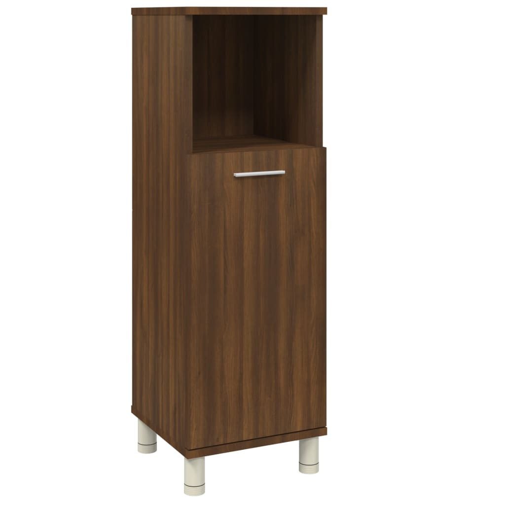 vidaXL Mehrzweckschrank NA Badezimmerschrank Braun Eiche 30x30x95 cm Spanplatte