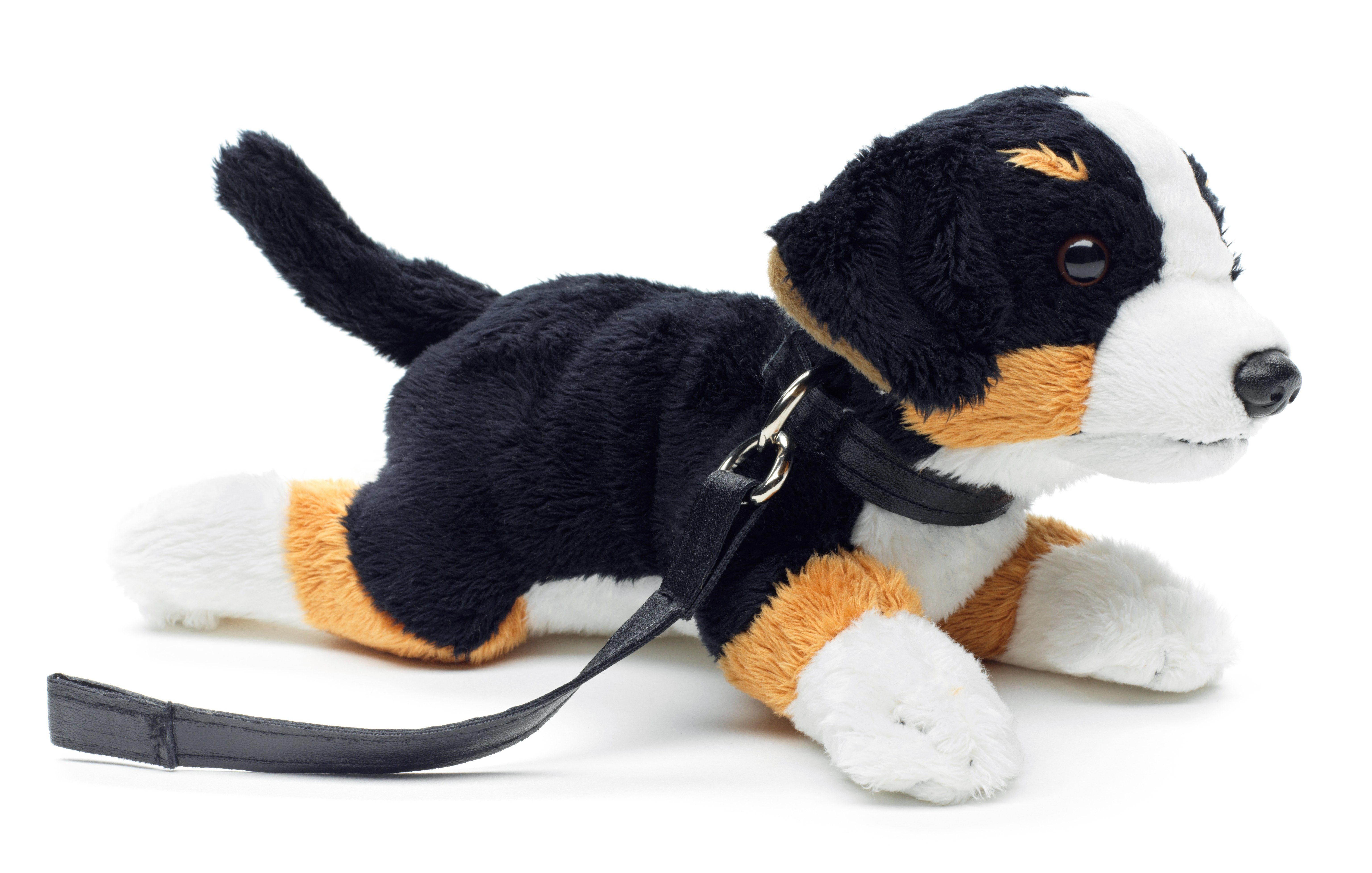 Uni-Toys Kuscheltier Berner Sennenhund Plushie (m. Leine) - 21 cm - Plüsch-Hund, Plüschtier, zu 100 % recyceltes Füllmaterial