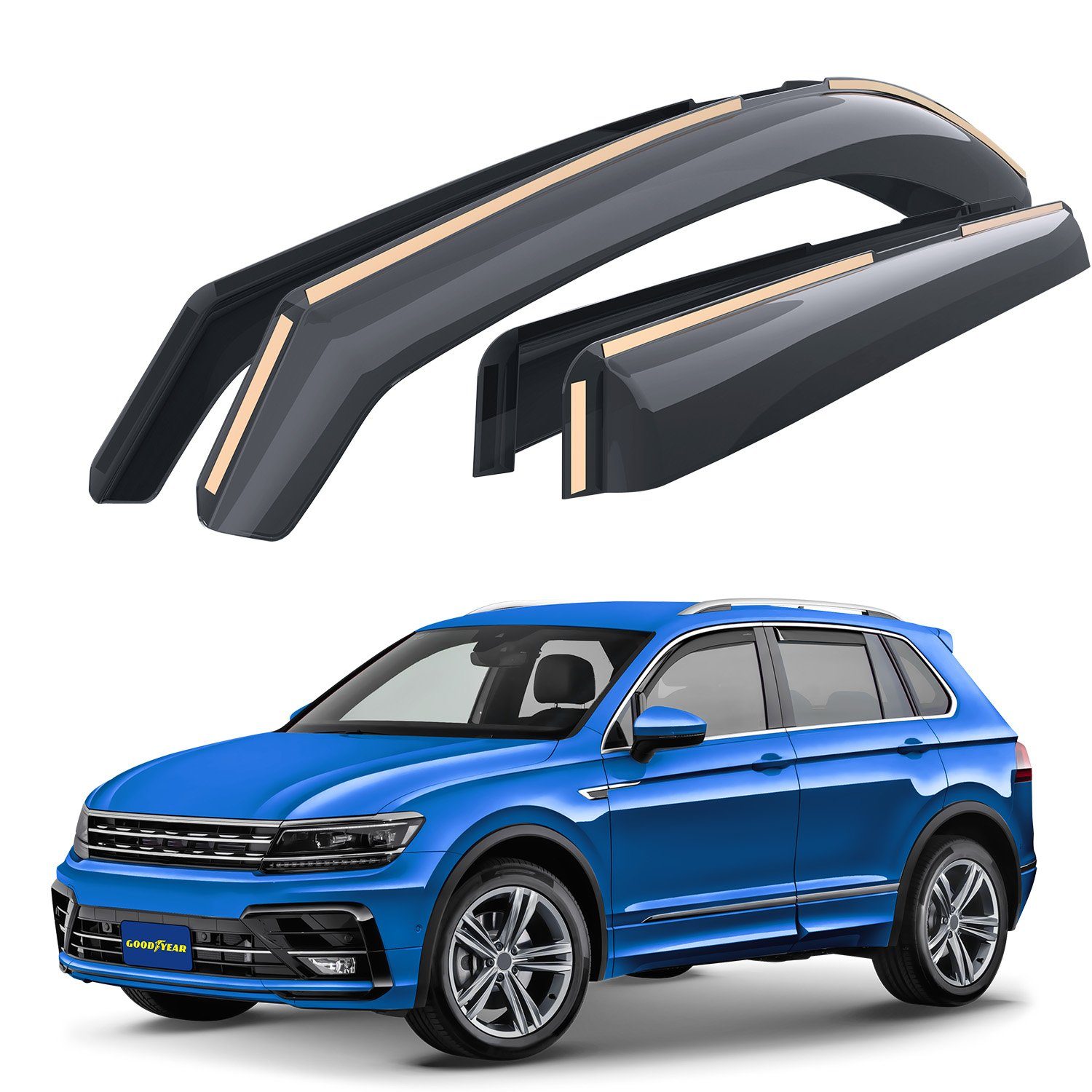 Goodyear Goodyear Tiguan für/kompatible Auto-Fußmatte (4 Volkswagen Windabweiser 2016-2023 St) mit